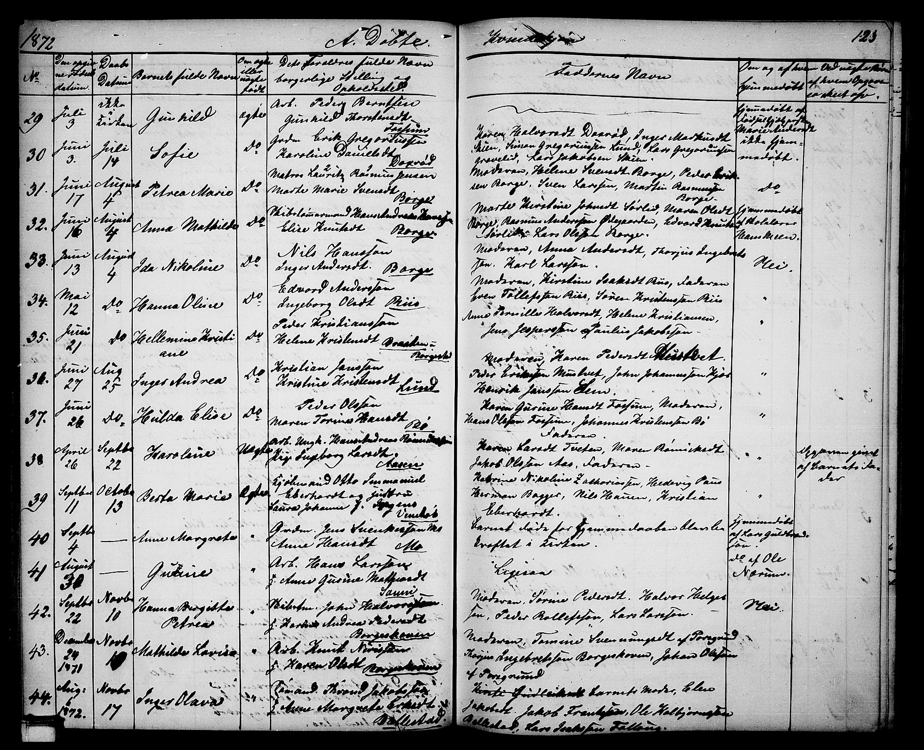 Gjerpen kirkebøker, SAKO/A-265/G/Ga/L0001: Parish register (copy) no. I 1, 1864-1882, p. 123