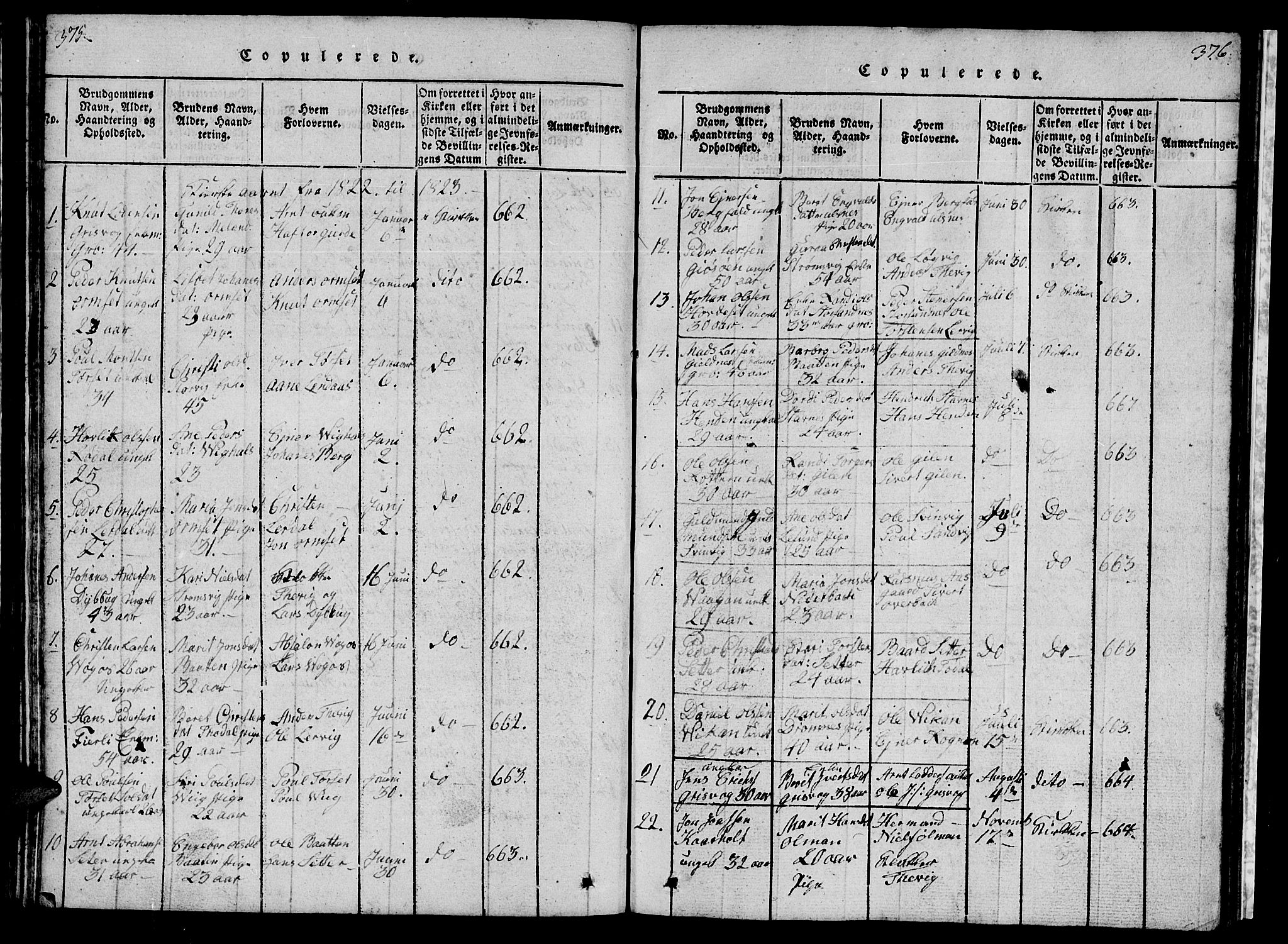 Ministerialprotokoller, klokkerbøker og fødselsregistre - Møre og Romsdal, SAT/A-1454/578/L0908: Parish register (copy) no. 578C01, 1819-1837, p. 375-376