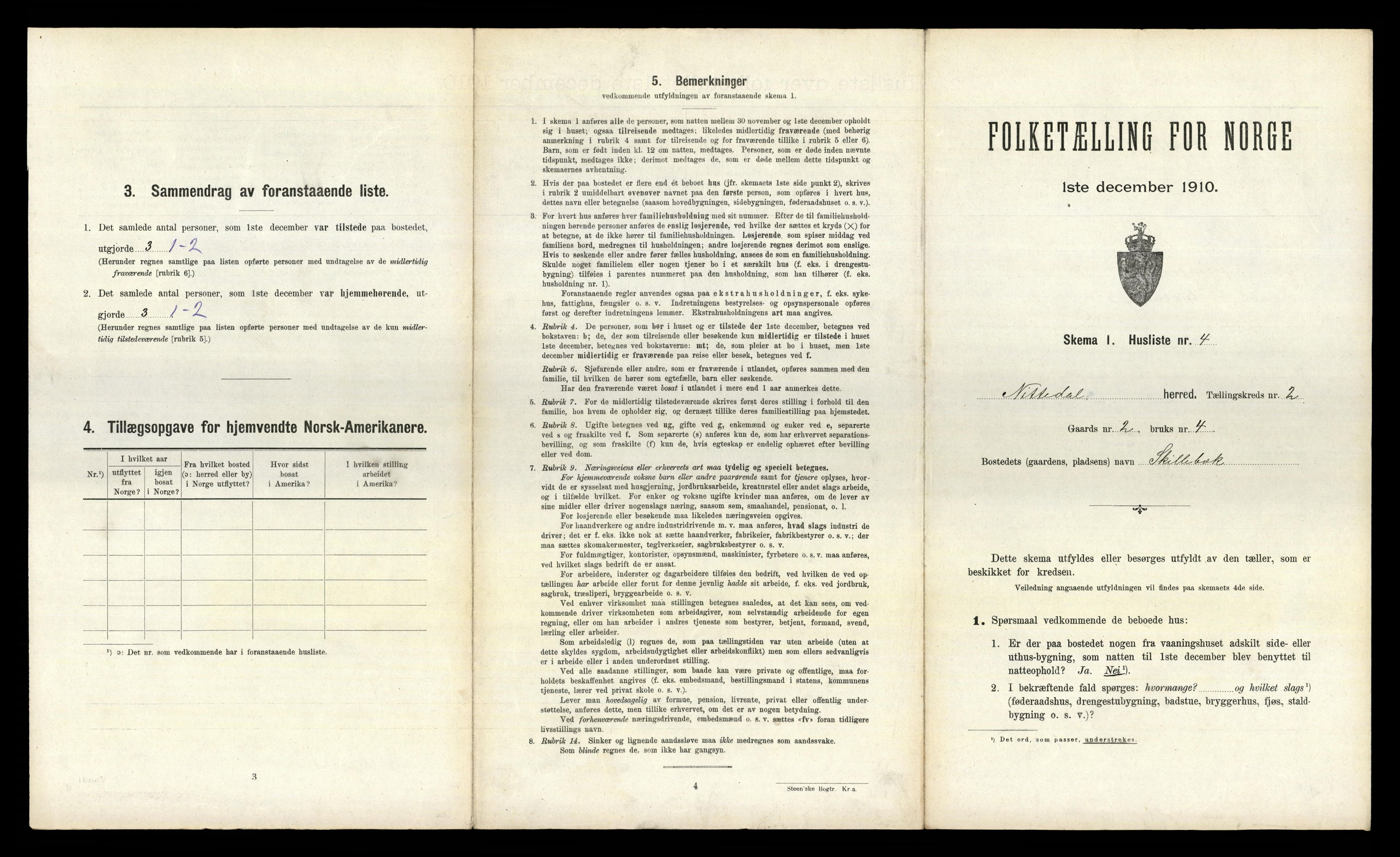 RA, 1910 census for Nittedal, 1910, p. 143