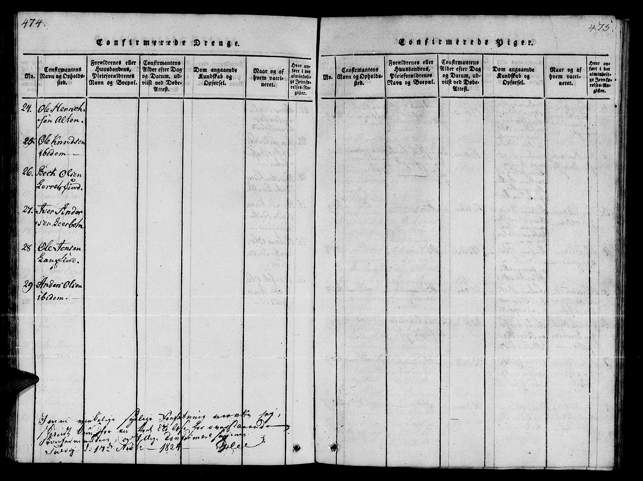 Talvik sokneprestkontor, AV/SATØ-S-1337/H/Ha/L0008kirke: Parish register (official) no. 8, 1821-1837, p. 474-475