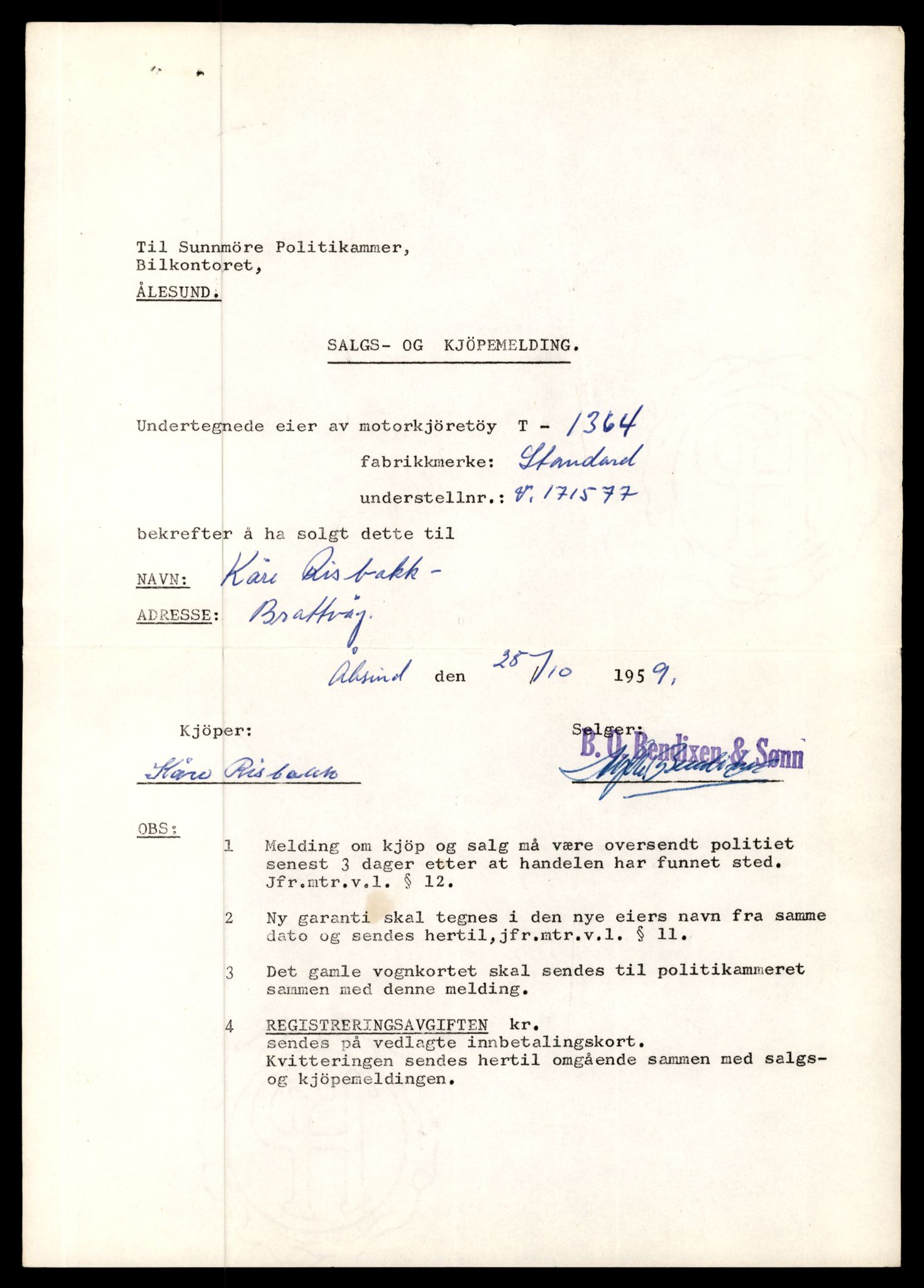 Møre og Romsdal vegkontor - Ålesund trafikkstasjon, SAT/A-4099/F/Fe/L0012: Registreringskort for kjøretøy T 1290 - T 1450, 1927-1998, p. 1586