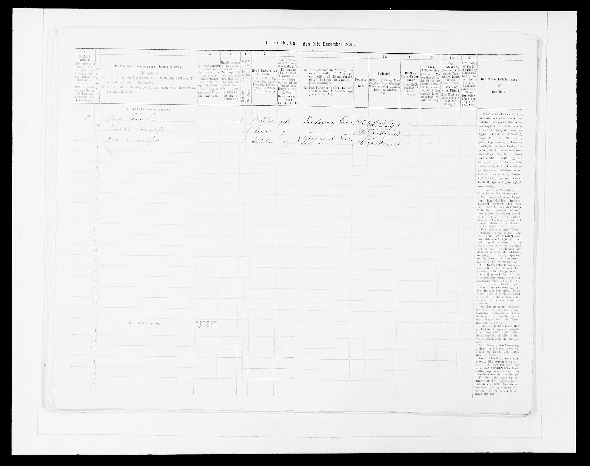 SAB, 1875 census for 1429P Ytre Holmedal, 1875, p. 601