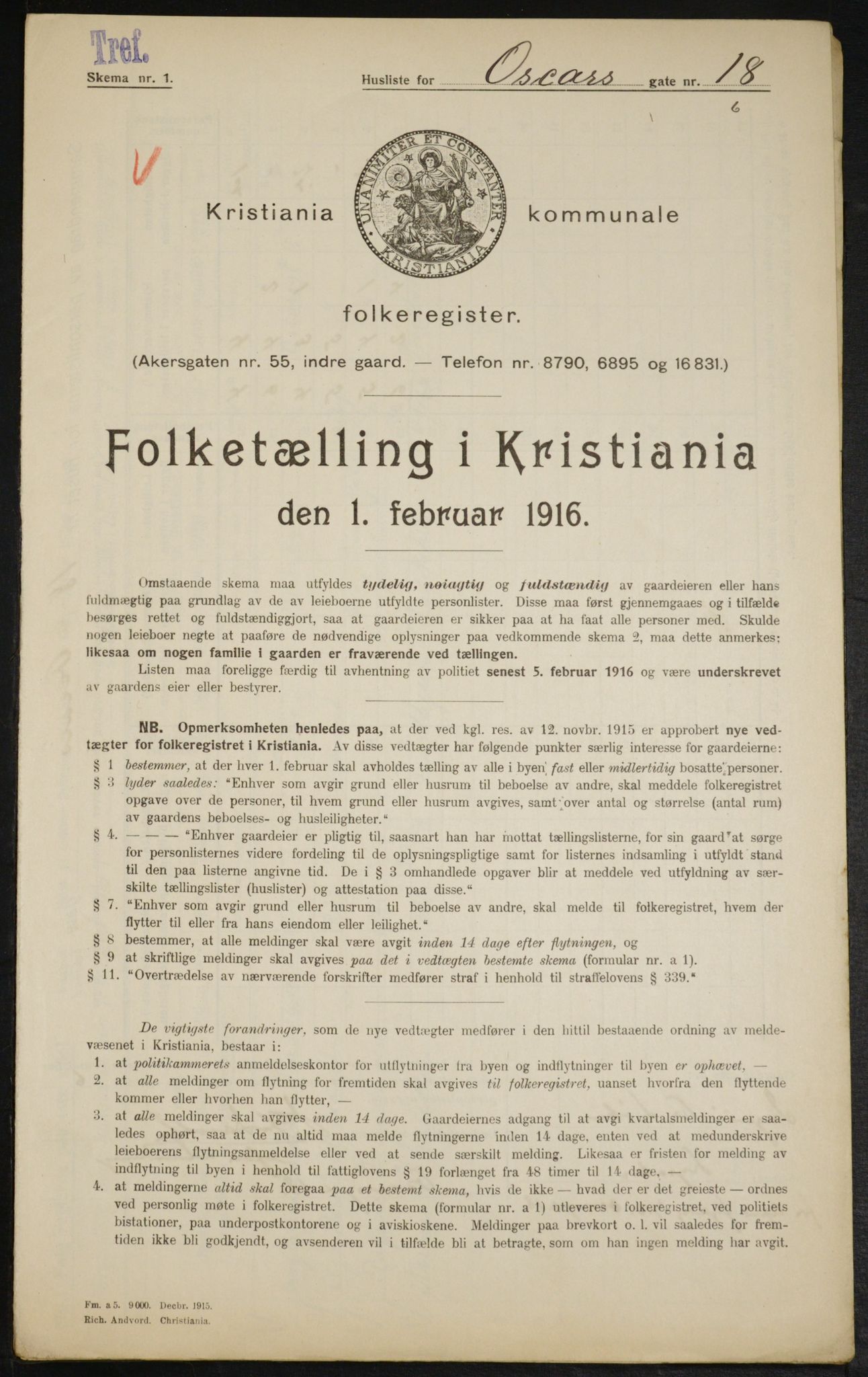 OBA, Municipal Census 1916 for Kristiania, 1916, p. 78108