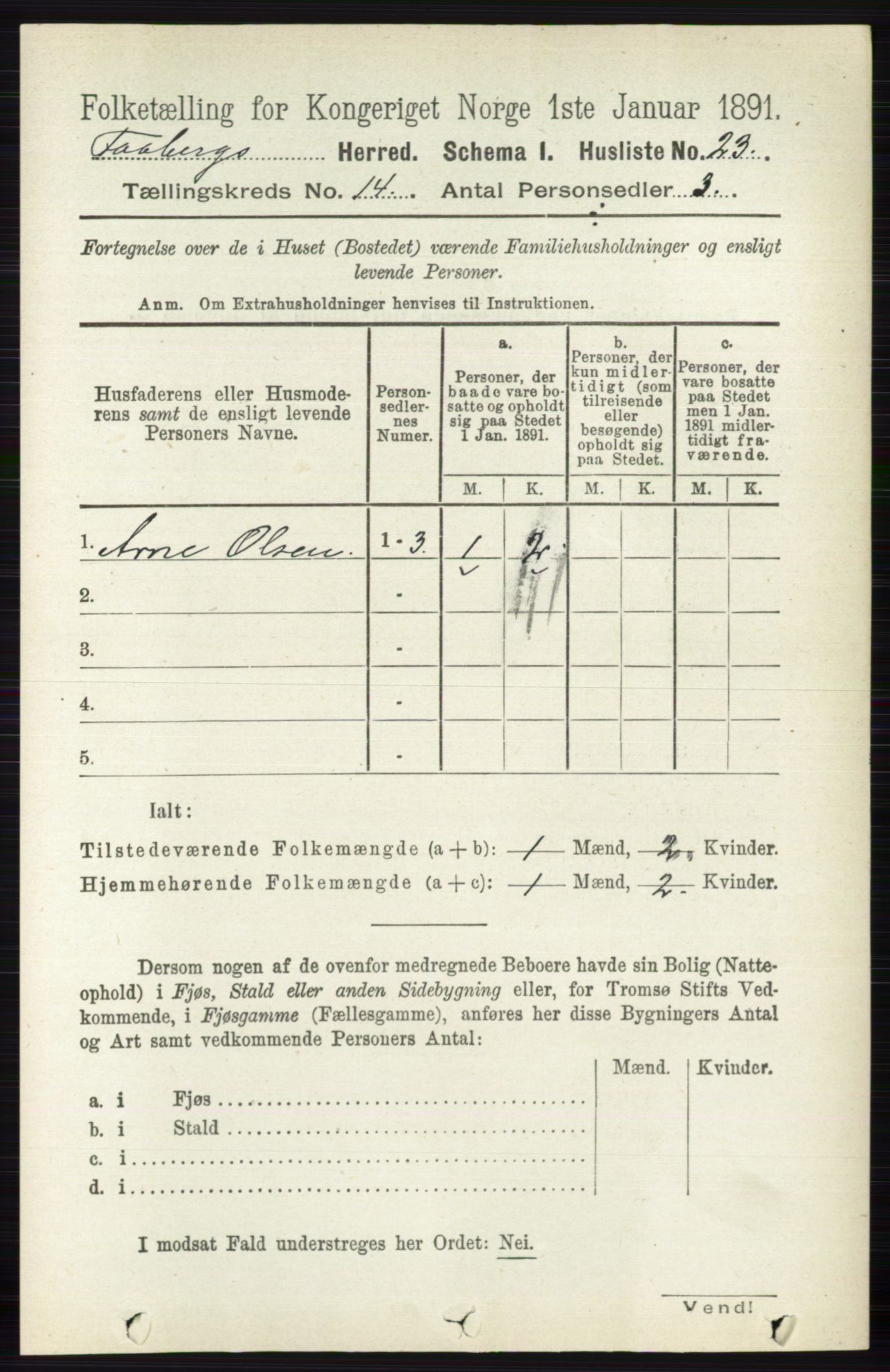 RA, 1891 census for 0524 Fåberg, 1891, p. 5645