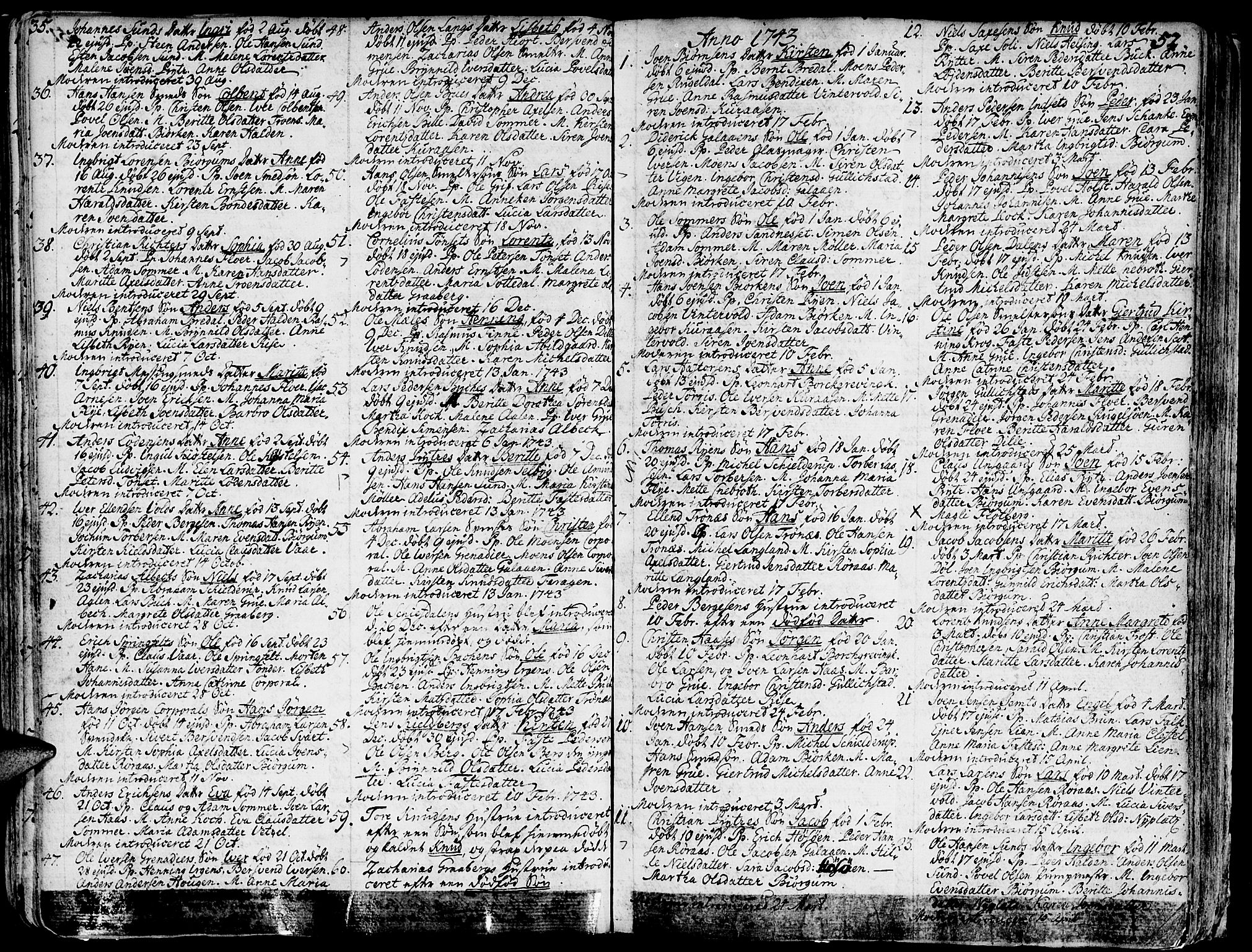 Ministerialprotokoller, klokkerbøker og fødselsregistre - Sør-Trøndelag, SAT/A-1456/681/L0925: Parish register (official) no. 681A03, 1727-1766, p. 52