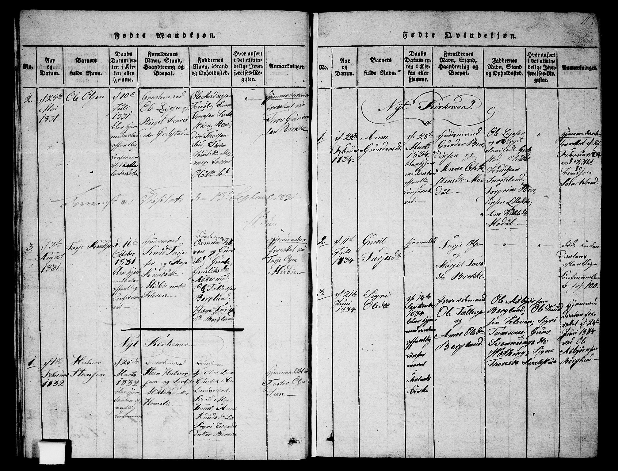 Fyresdal kirkebøker, AV/SAKO-A-263/G/Ga/L0002: Parish register (copy) no. I 2, 1815-1857, p. 11