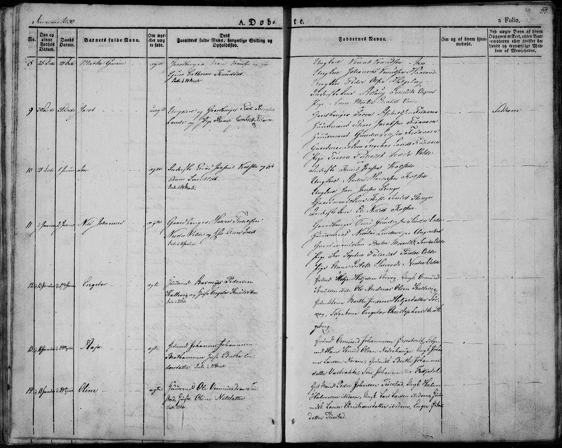 Avaldsnes sokneprestkontor, SAST/A -101851/H/Ha/Haa/L0005: Parish register (official) no. A 5.1, 1825-1841, p. 54