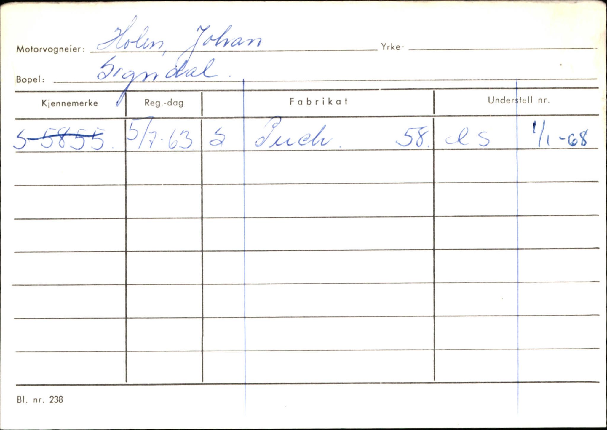 Statens vegvesen, Sogn og Fjordane vegkontor, AV/SAB-A-5301/4/F/L0124: Eigarregister Sogndal A-U, 1945-1975, p. 1007