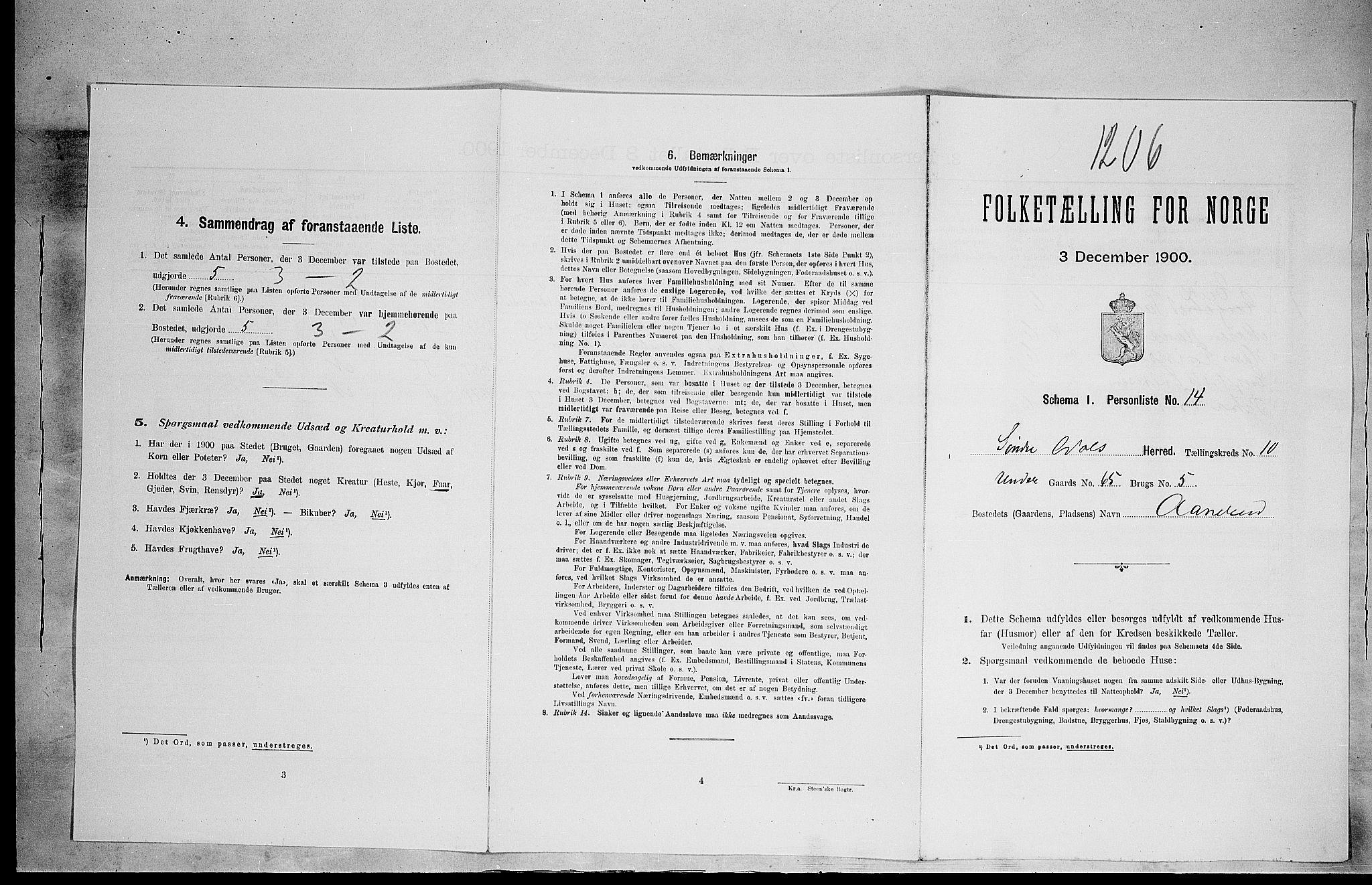 SAH, 1900 census for Sør-Odal, 1900, p. 1418