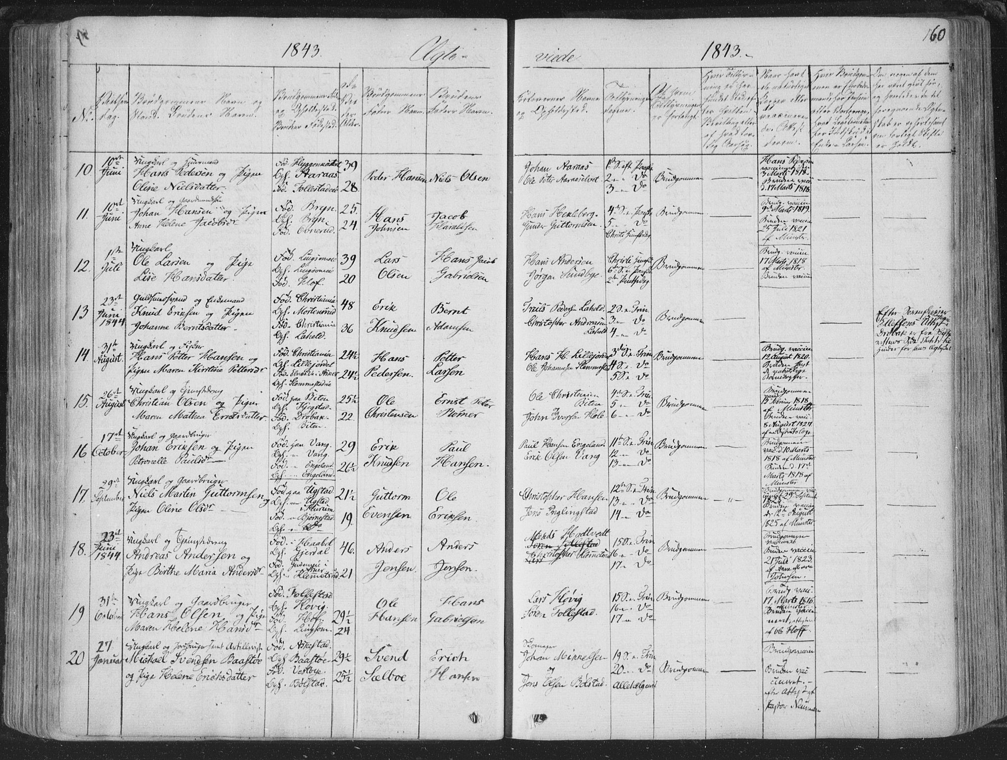 Røyken kirkebøker, SAKO/A-241/F/Fa/L0005: Parish register (official) no. 5, 1833-1856, p. 160
