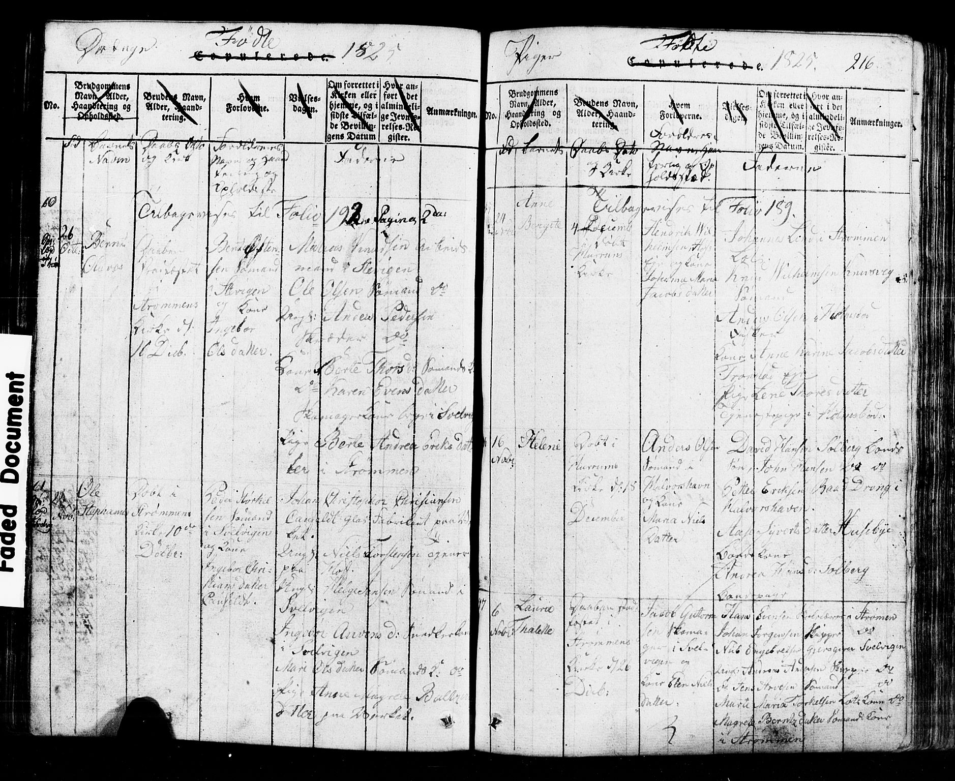 Hurum kirkebøker, AV/SAKO-A-229/G/Ga/L0001: Parish register (copy) no. I 1, 1816-1826, p. 216