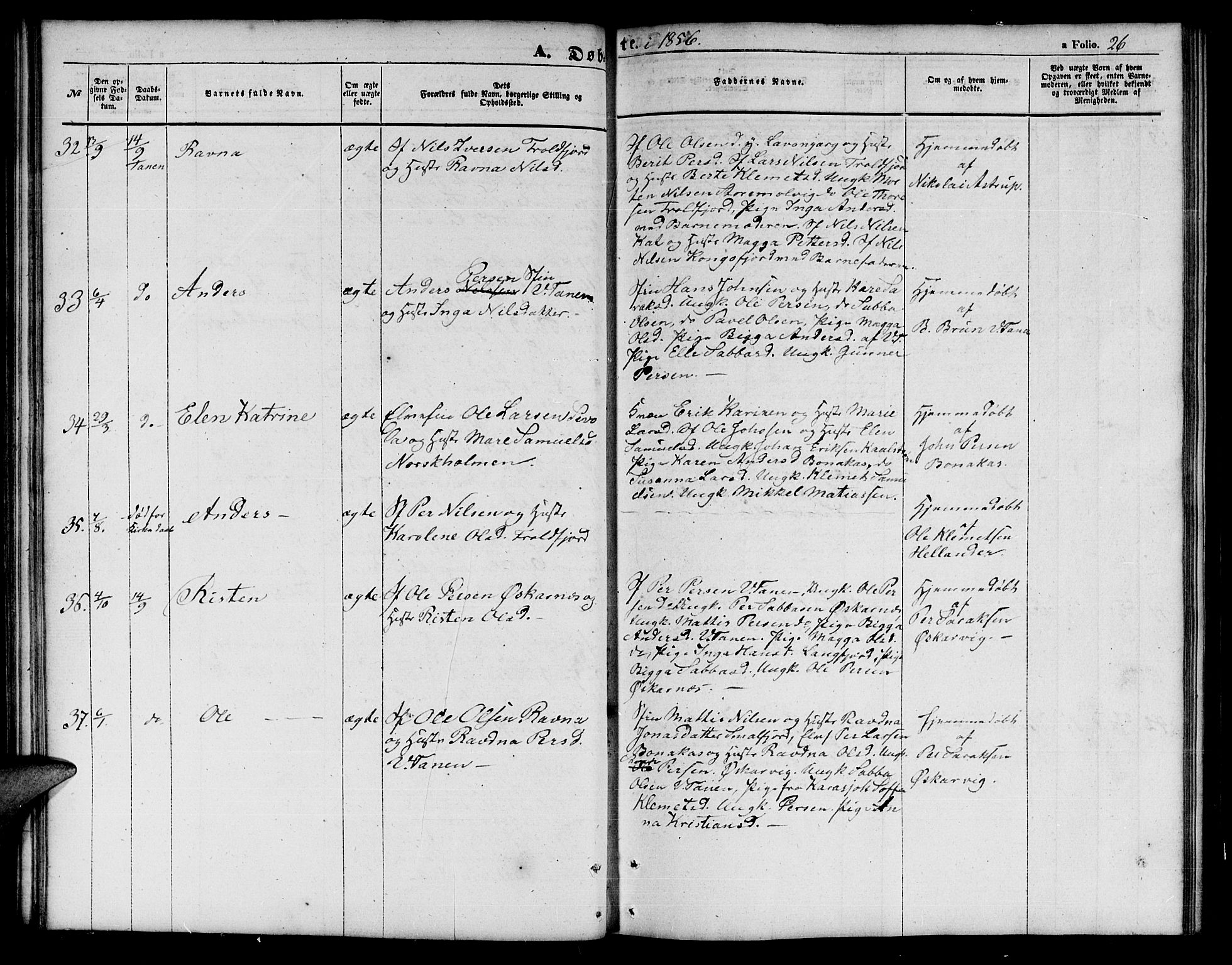 Tana sokneprestkontor, SATØ/S-1334/H/Hb/L0001klokker: Parish register (copy) no. 1 /1, 1853-1867, p. 26