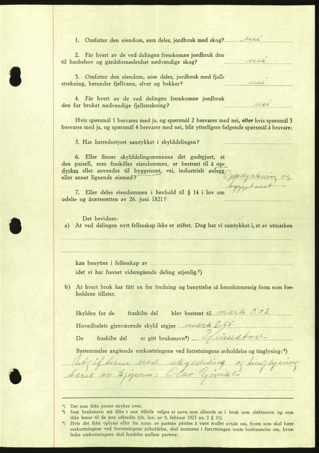 Nordmøre sorenskriveri, AV/SAT-A-4132/1/2/2Ca: Mortgage book no. A98, 1944-1944, Diary no: : 2088/1944