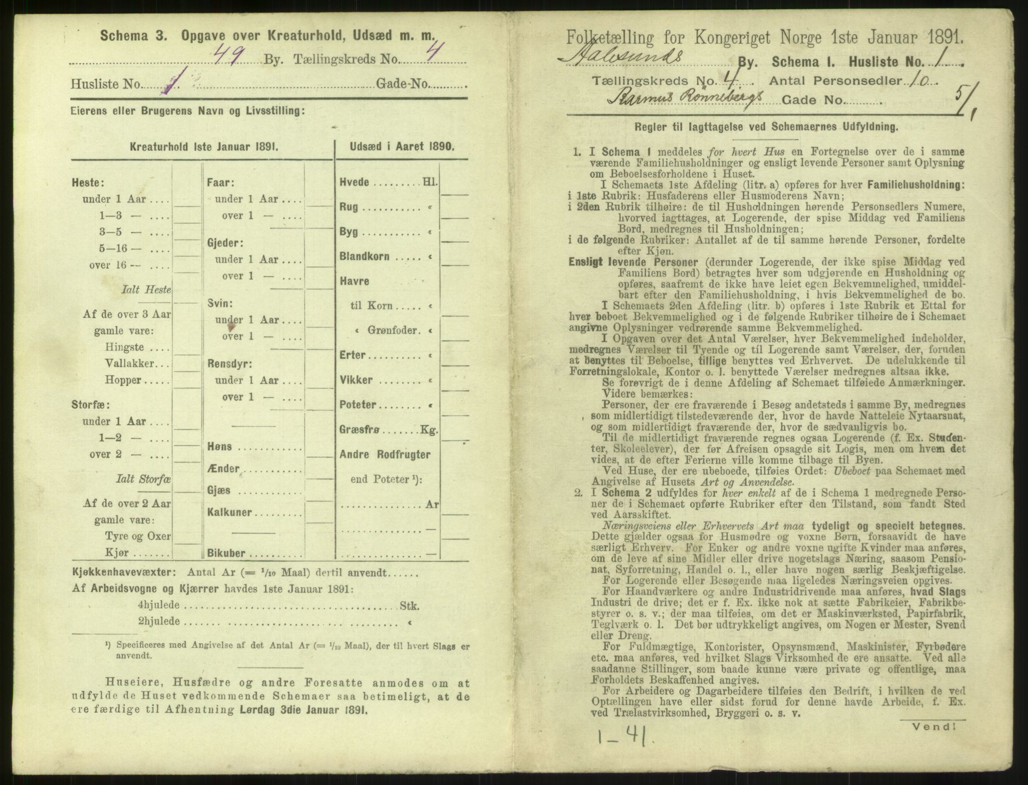 RA, 1891 census for 1501 Ålesund, 1891, p. 296