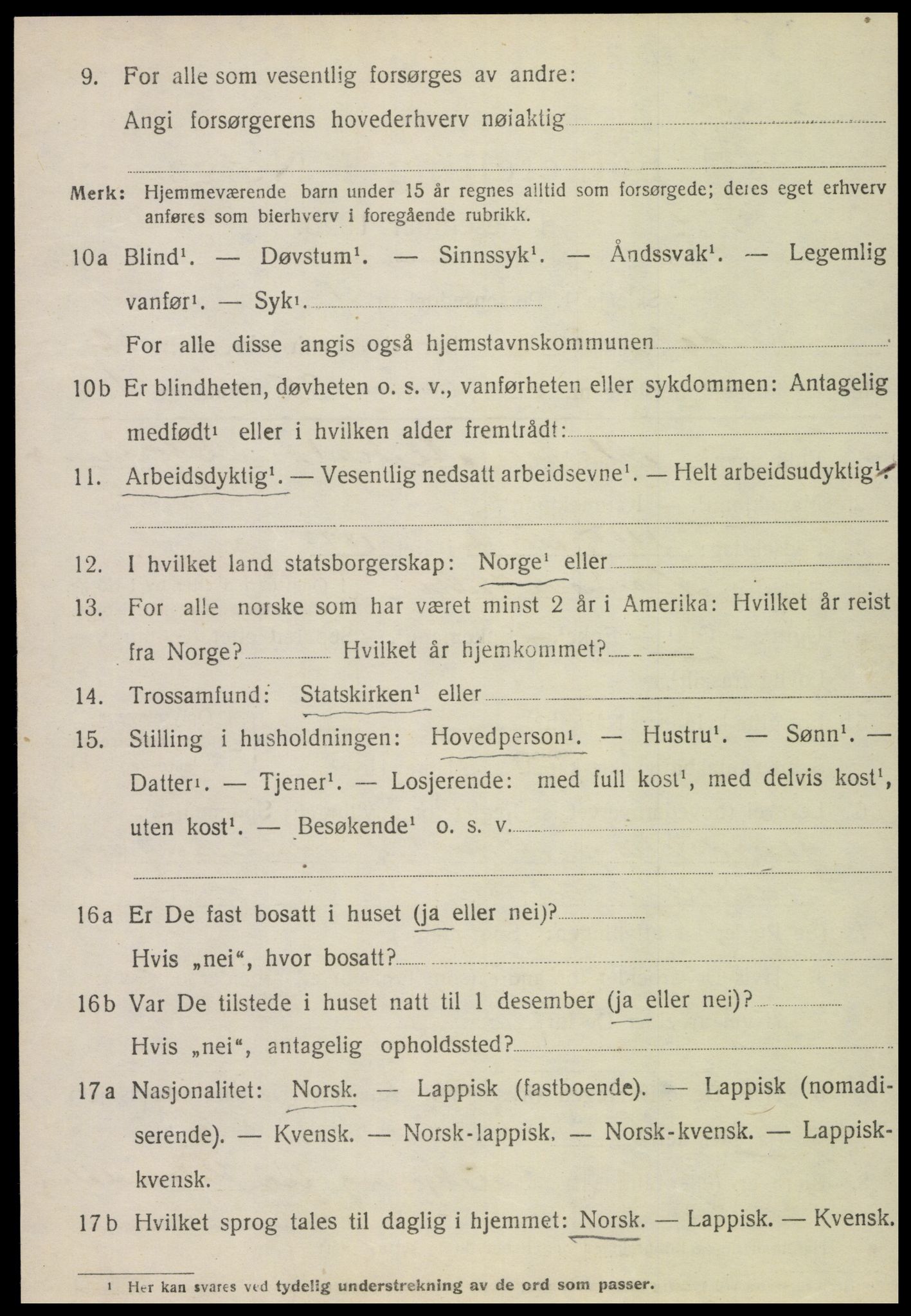 SAT, 1920 census for Verdal, 1920, p. 13262