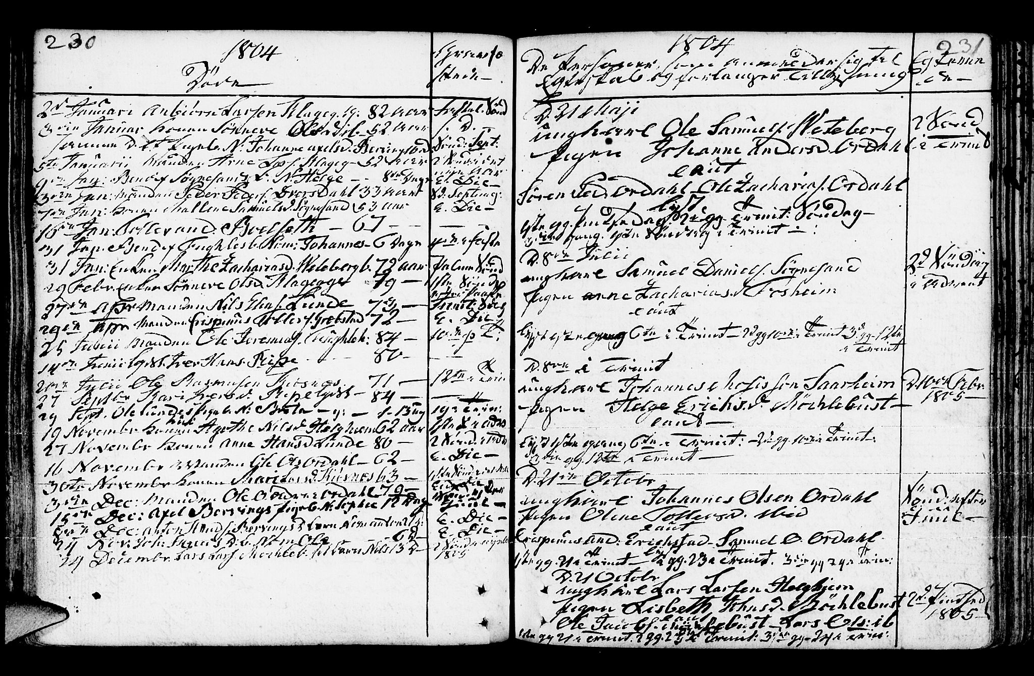 Jølster sokneprestembete, AV/SAB-A-80701/H/Haa/Haaa/L0006: Parish register (official) no. A 6, 1790-1821, p. 230-231