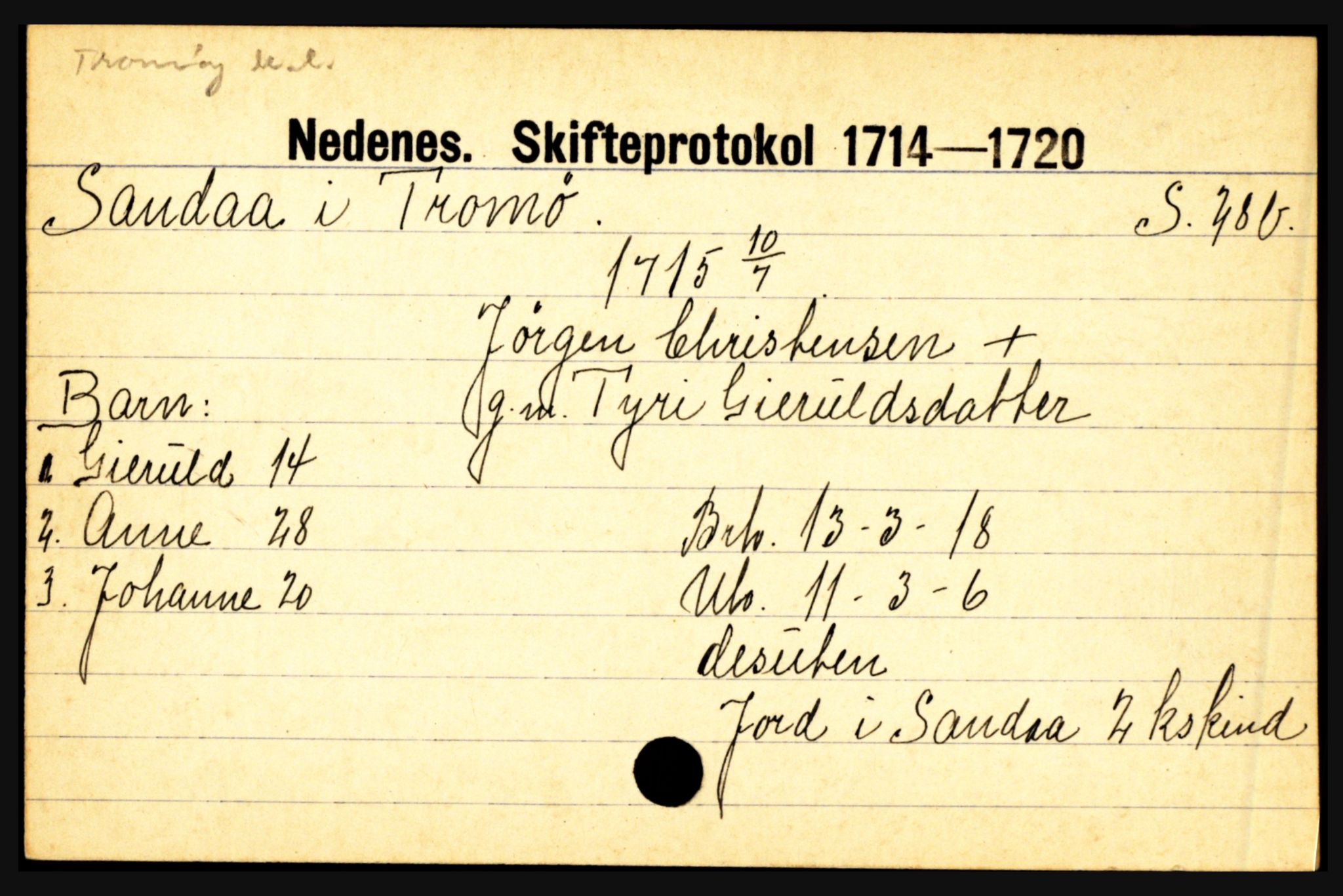 Nedenes sorenskriveri før 1824, AV/SAK-1221-0007/H, p. 25981