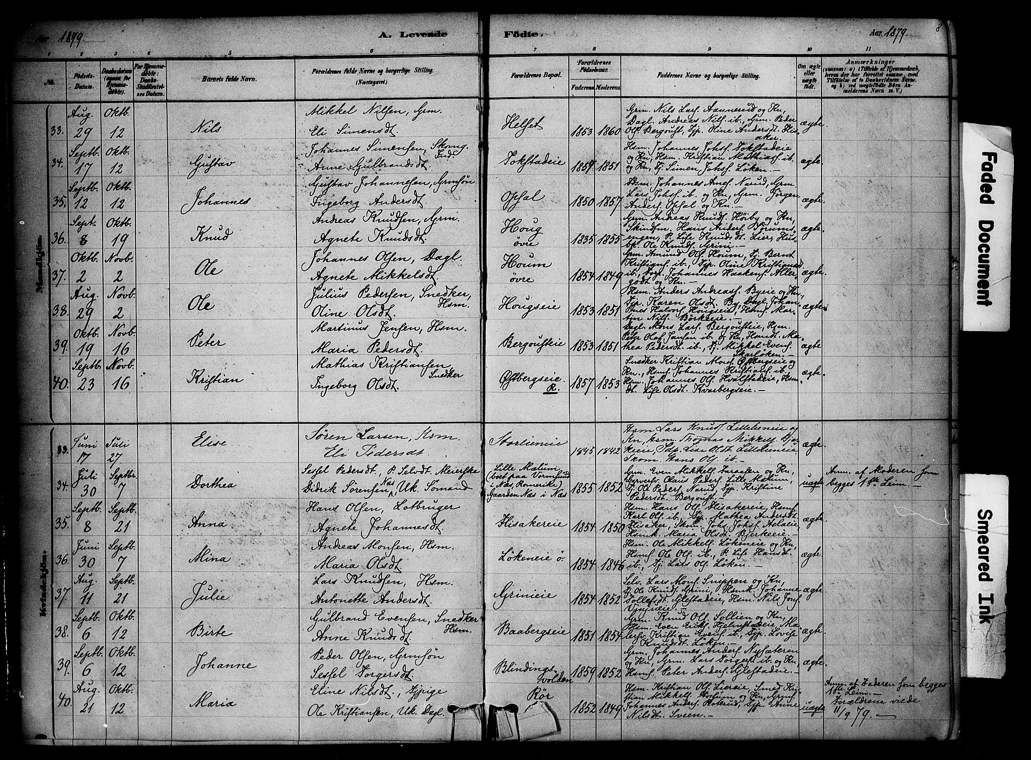 Ringsaker prestekontor, SAH/PREST-014/K/Ka/L0014: Parish register (official) no. 14, 1879-1890, p. 8