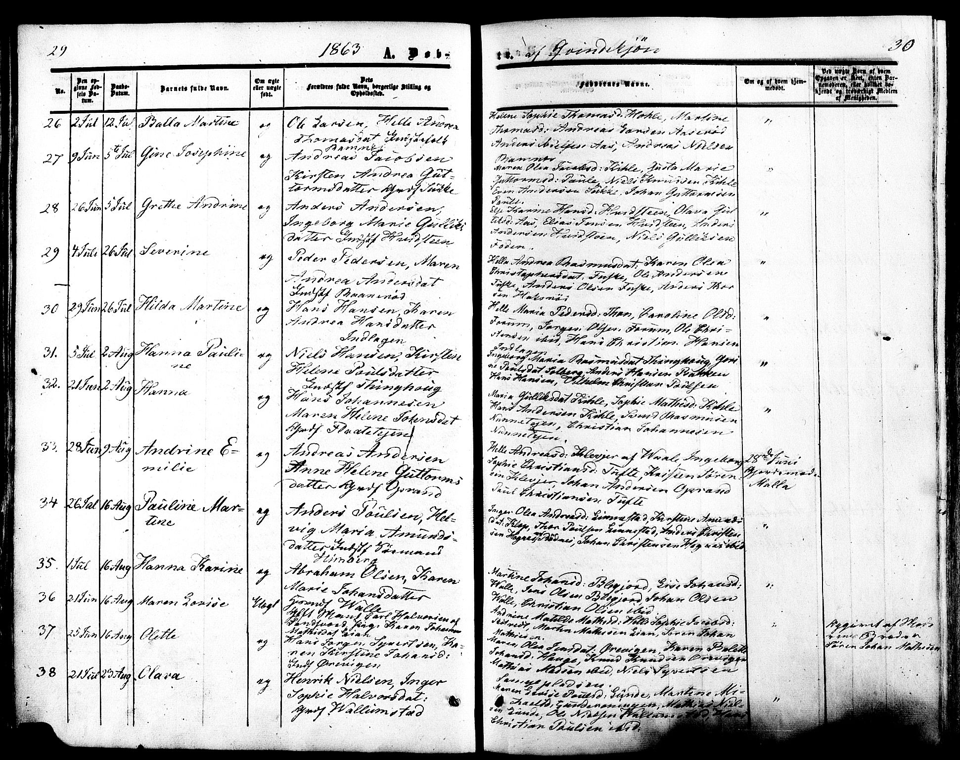 Ramnes kirkebøker, SAKO/A-314/F/Fa/L0006: Parish register (official) no. I 6, 1862-1877, p. 29-30