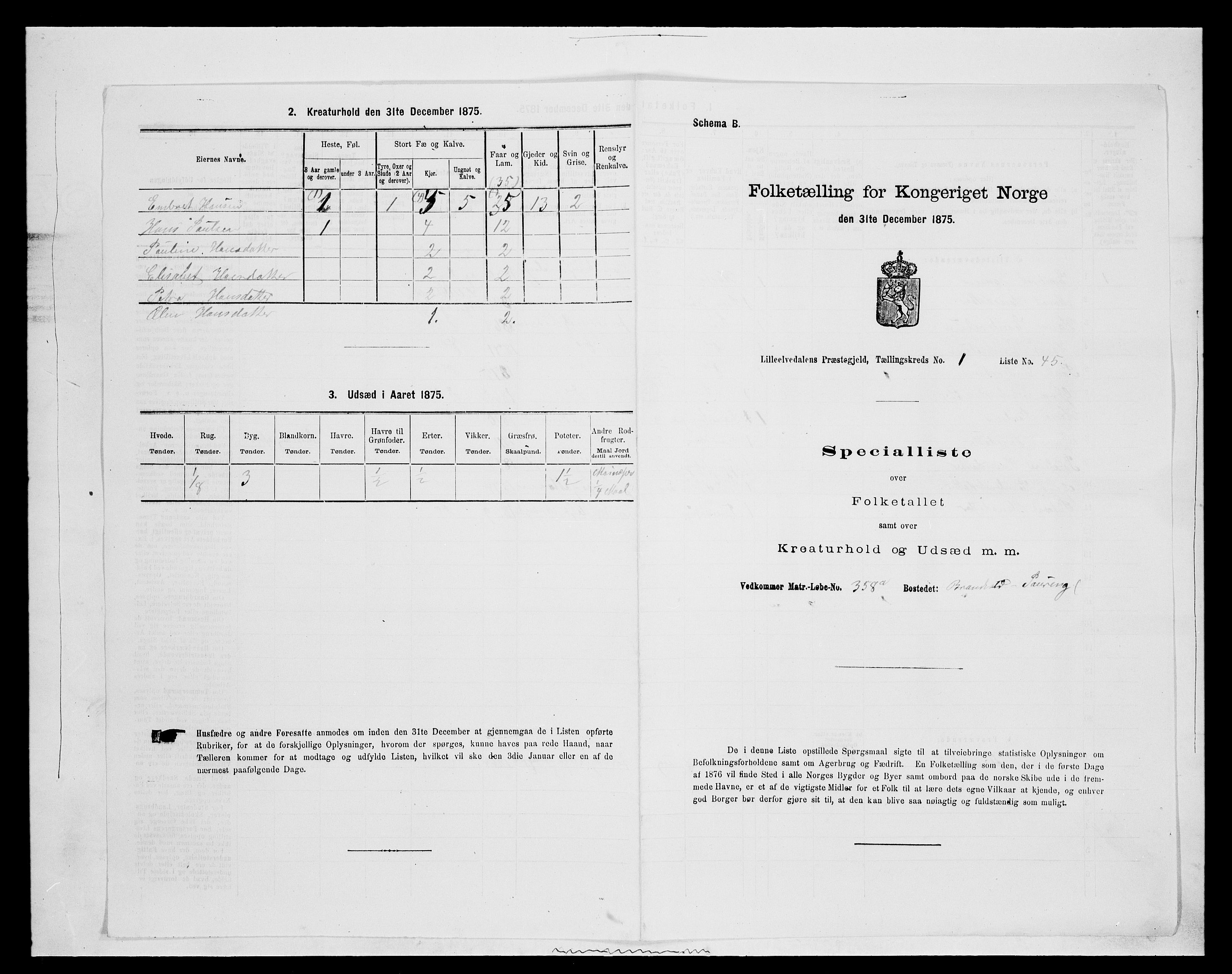 SAH, 1875 census for 0438P Lille Elvedalen, 1875, p. 213