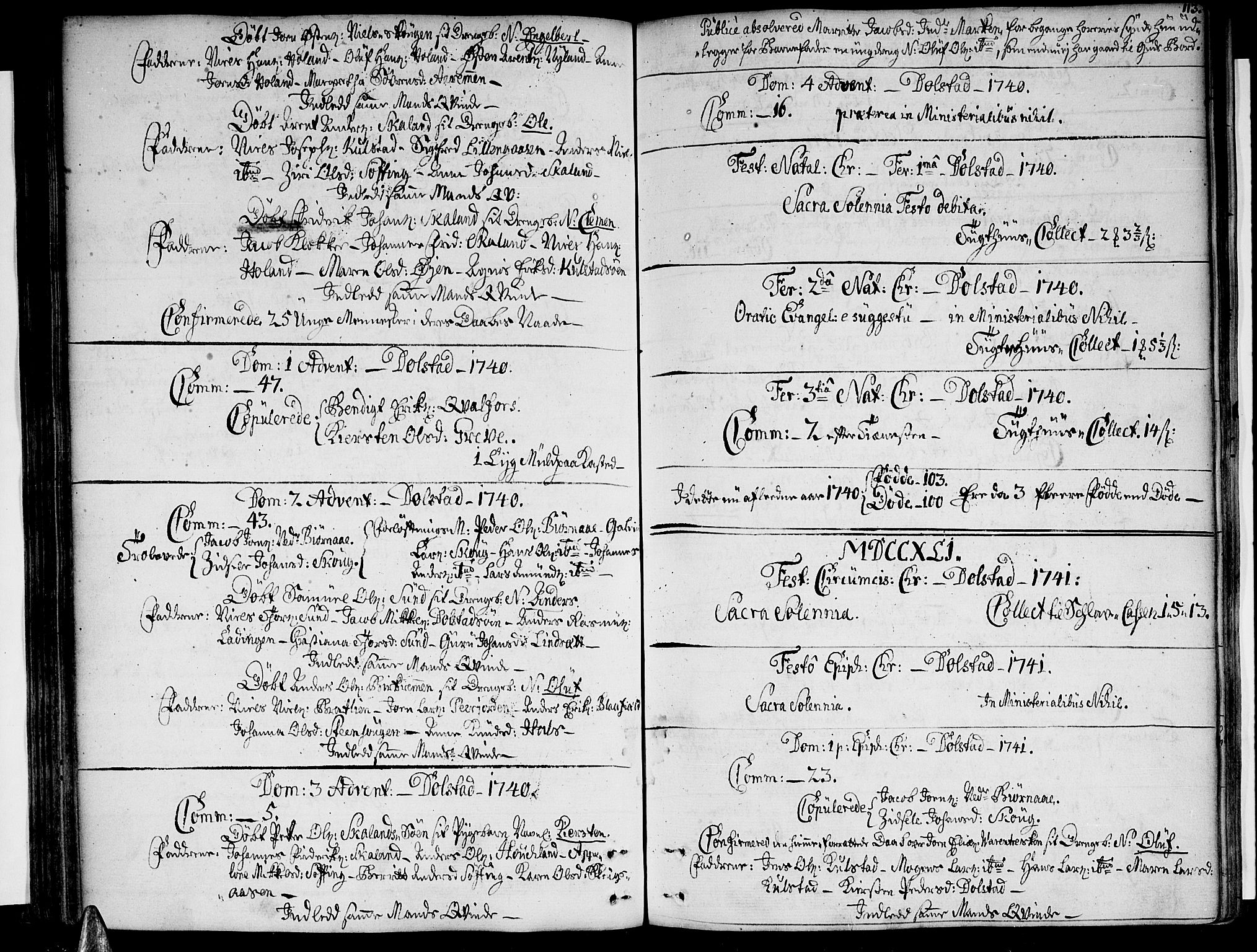 Ministerialprotokoller, klokkerbøker og fødselsregistre - Nordland, SAT/A-1459/820/L0284: Parish register (official) no. 820A05, 1730-1752, p. 113