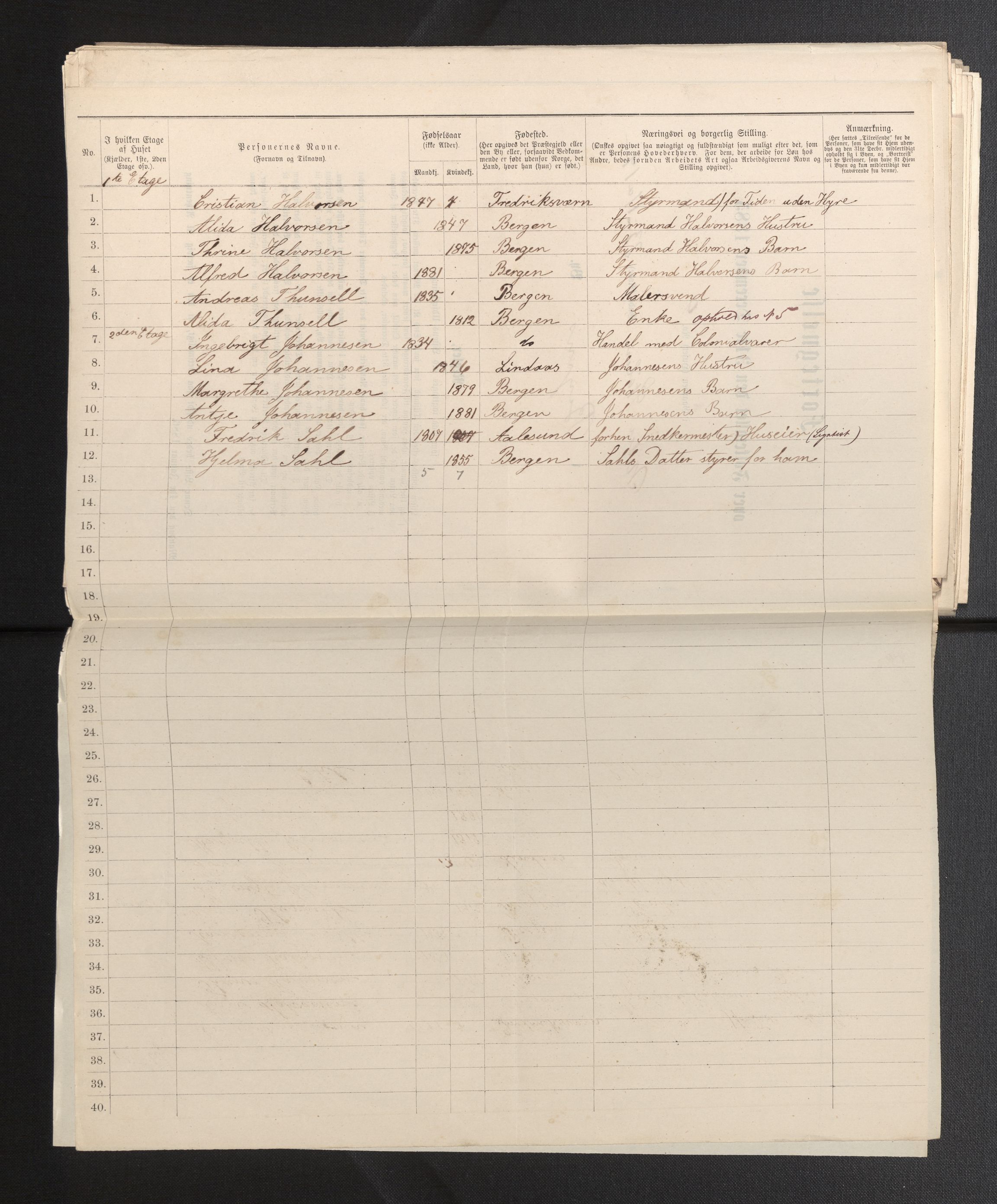 SAB, 1885 census for 1301 Bergen, 1885, p. 6831