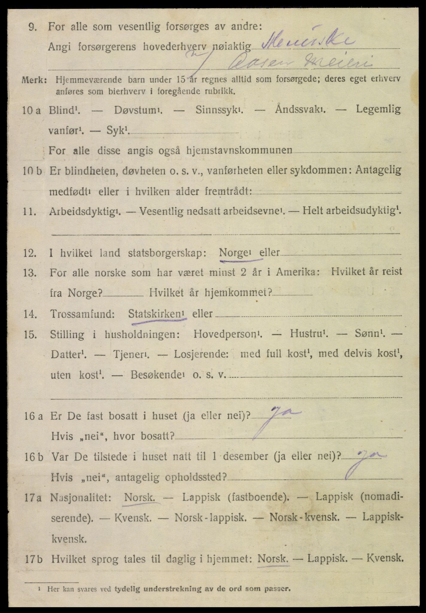 SAT, 1920 census for Åsen, 1920, p. 3131