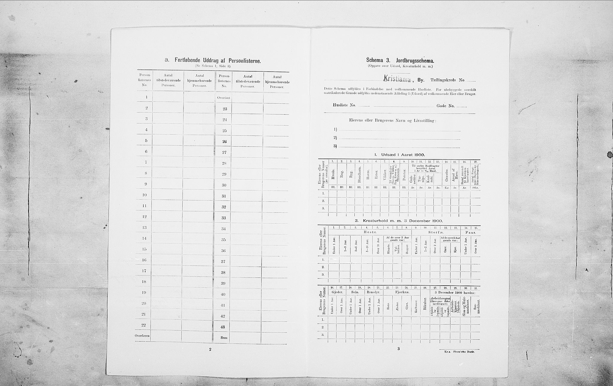 SAO, 1900 census for Kristiania, 1900, p. 84948