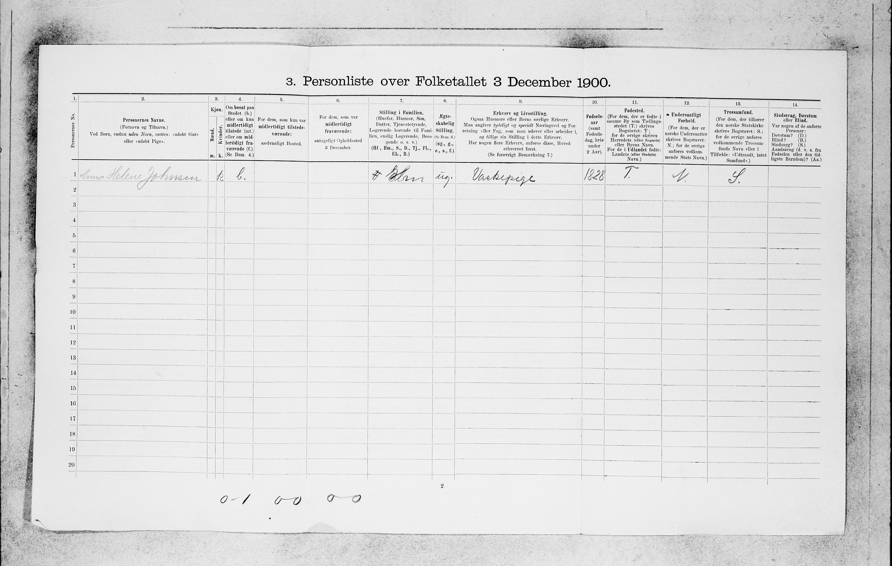 SAB, 1900 census for Bergen, 1900, p. 22809