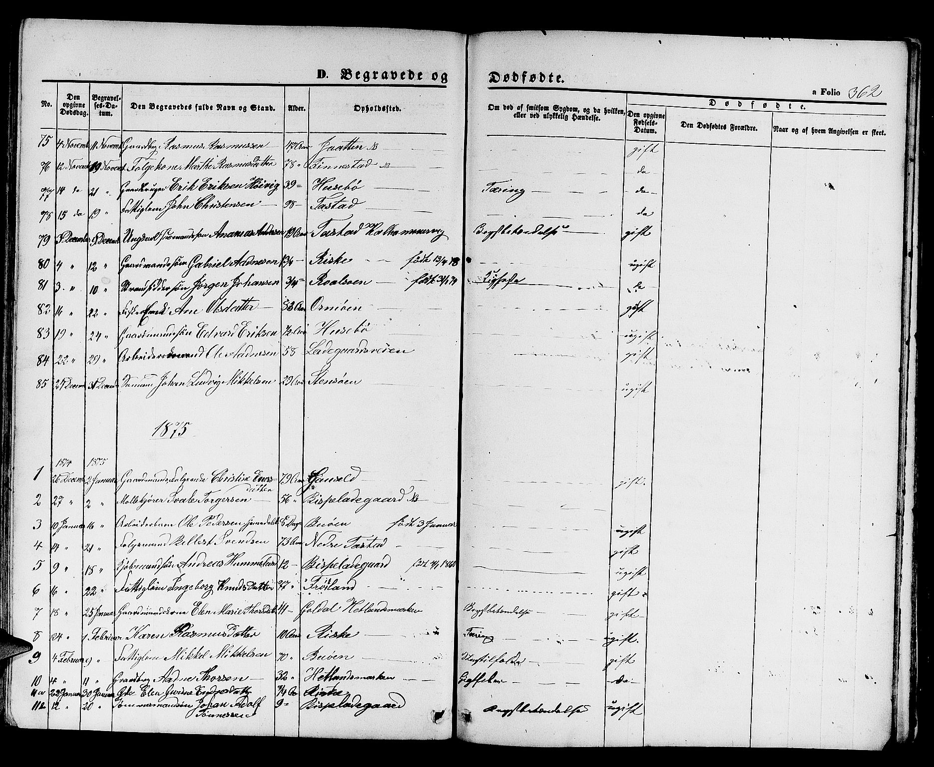 Hetland sokneprestkontor, SAST/A-101826/30/30BB/L0003: Parish register (copy) no. B 3, 1863-1877, p. 362