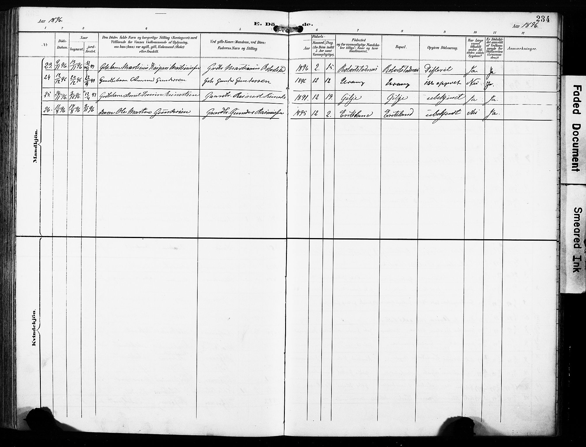 Finnås sokneprestembete, SAB/A-99925/H/Ha/Haa/Haac/L0002: Parish register (official) no. C 2, 1895-1904, p. 234