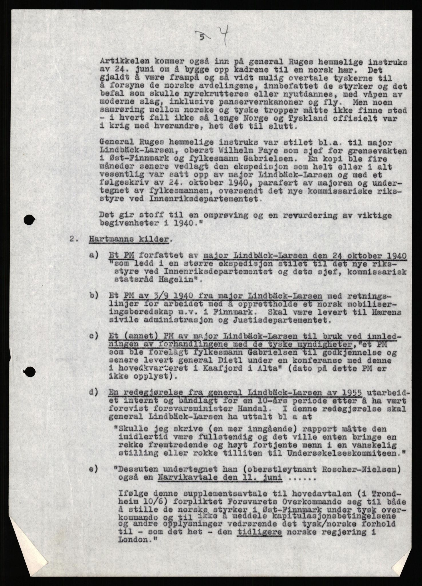 Forsvaret, Forsvarets krigshistoriske avdeling, RA/RAFA-2017/Y/Yf/L0199: II-C-11-2101  -  Kapitulasjonen i 1940, 1940-1971, p. 336