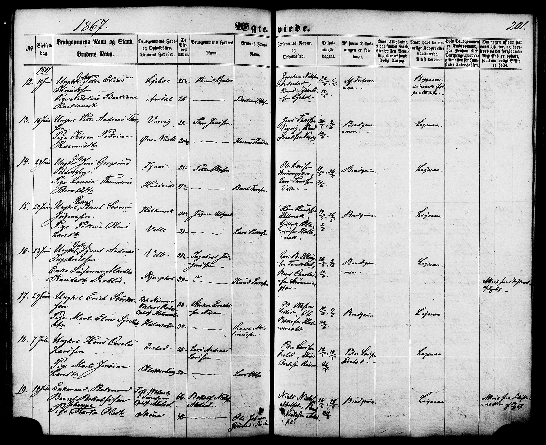 Ministerialprotokoller, klokkerbøker og fødselsregistre - Møre og Romsdal, AV/SAT-A-1454/522/L0314: Parish register (official) no. 522A09, 1863-1877, p. 201