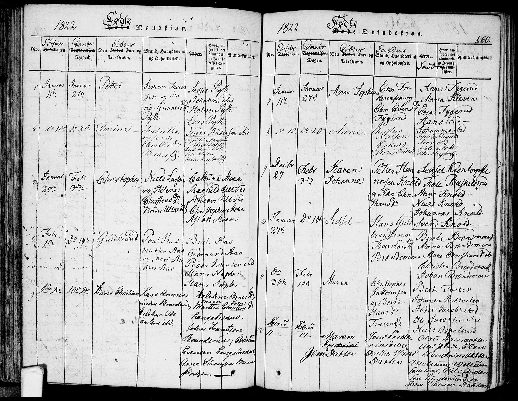 Eidsberg prestekontor Kirkebøker, SAO/A-10905/F/Fa/L0007: Parish register (official) no. I 7, 1814-1832, p. 160