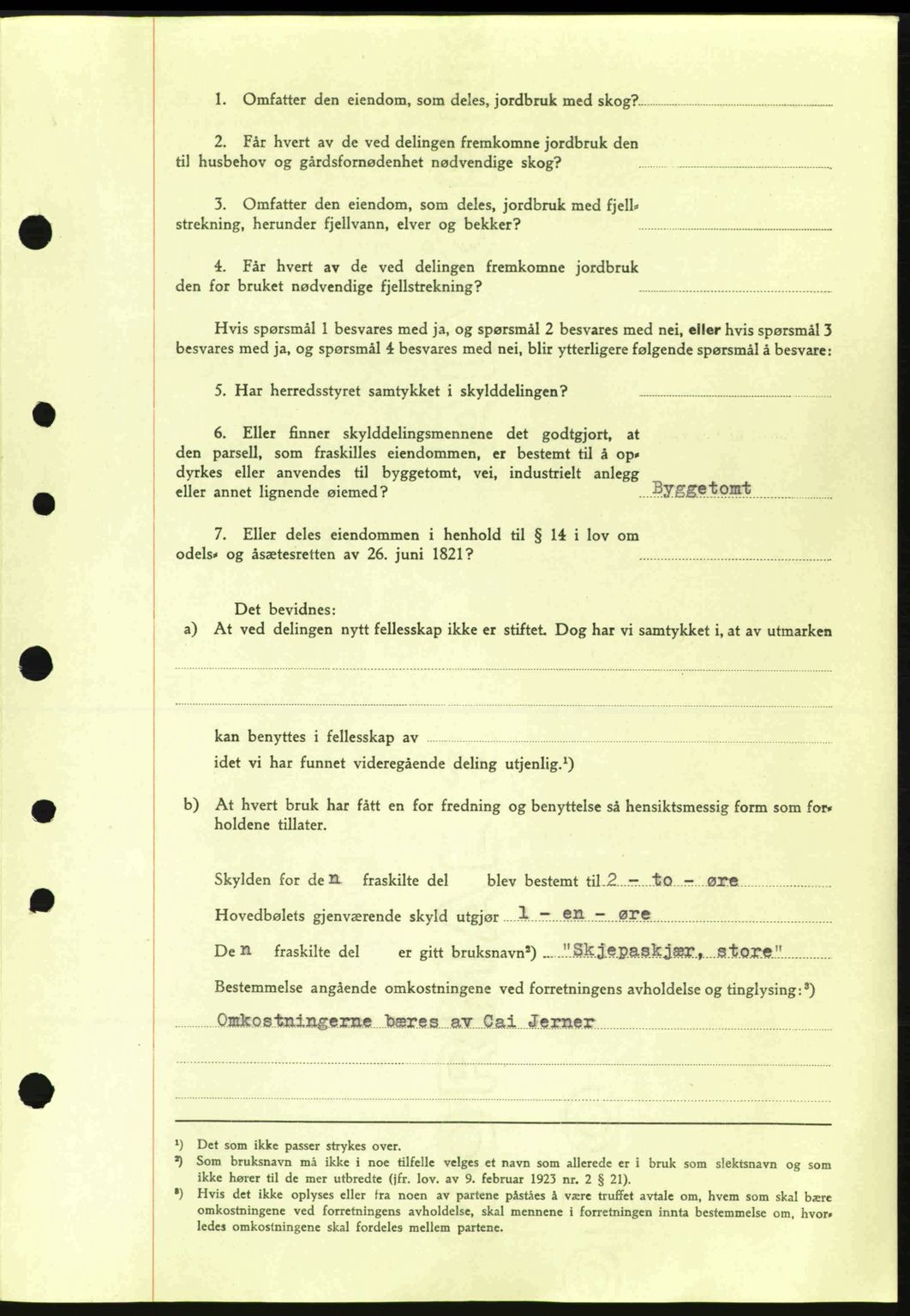 Tønsberg sorenskriveri, AV/SAKO-A-130/G/Ga/Gaa/L0013: Mortgage book no. A13, 1943-1943, Diary no: : 1188/1943