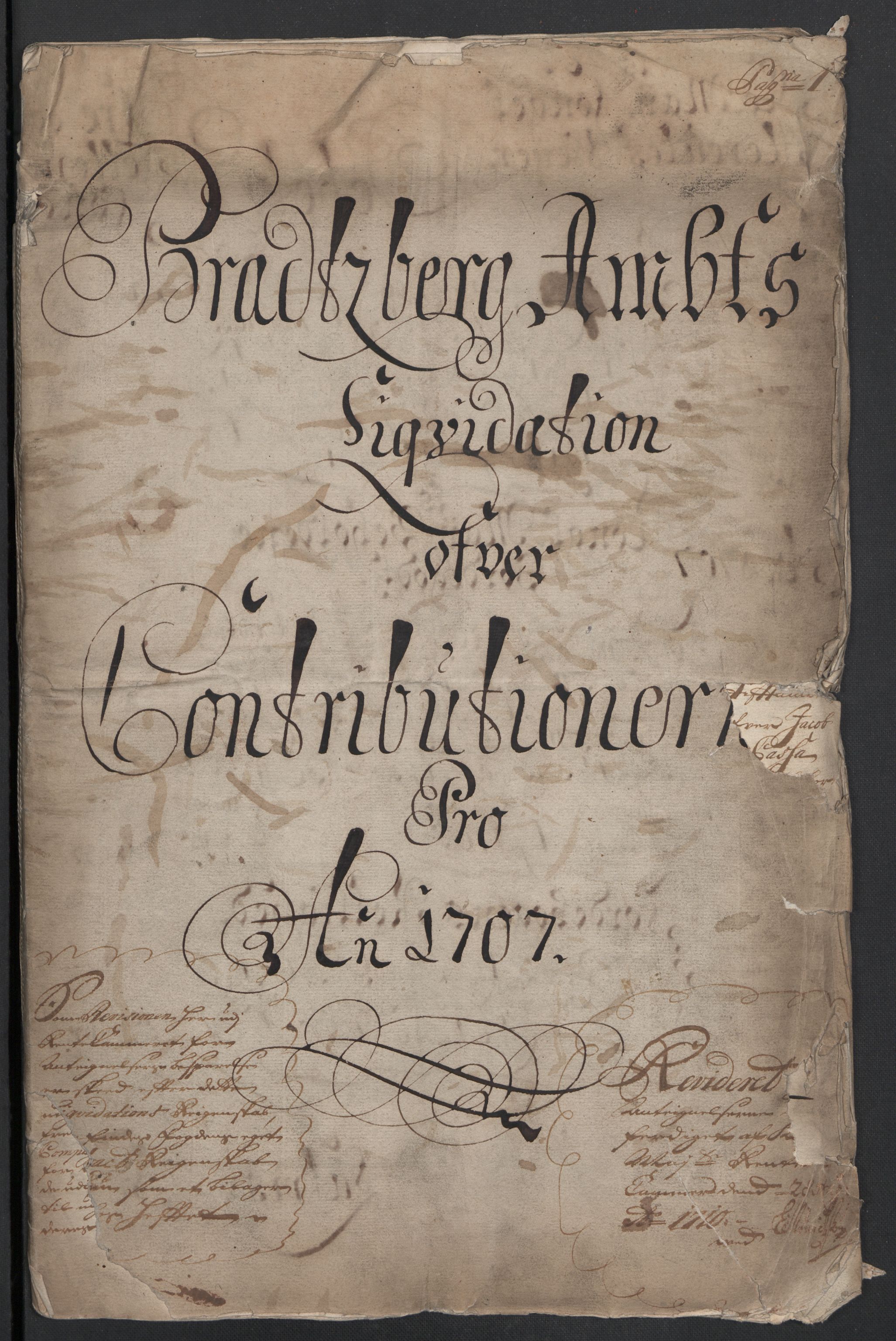 Rentekammeret inntil 1814, Reviderte regnskaper, Fogderegnskap, AV/RA-EA-4092/R36/L2116: Fogderegnskap Øvre og Nedre Telemark og Bamble, 1706-1707, p. 168