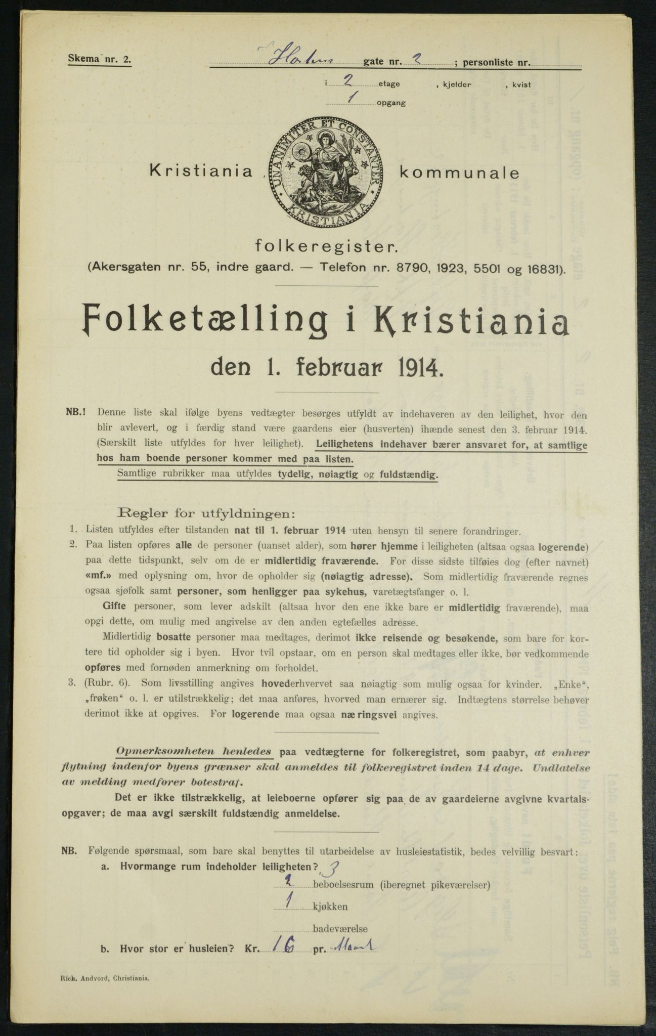 OBA, Municipal Census 1914 for Kristiania, 1914, p. 41459