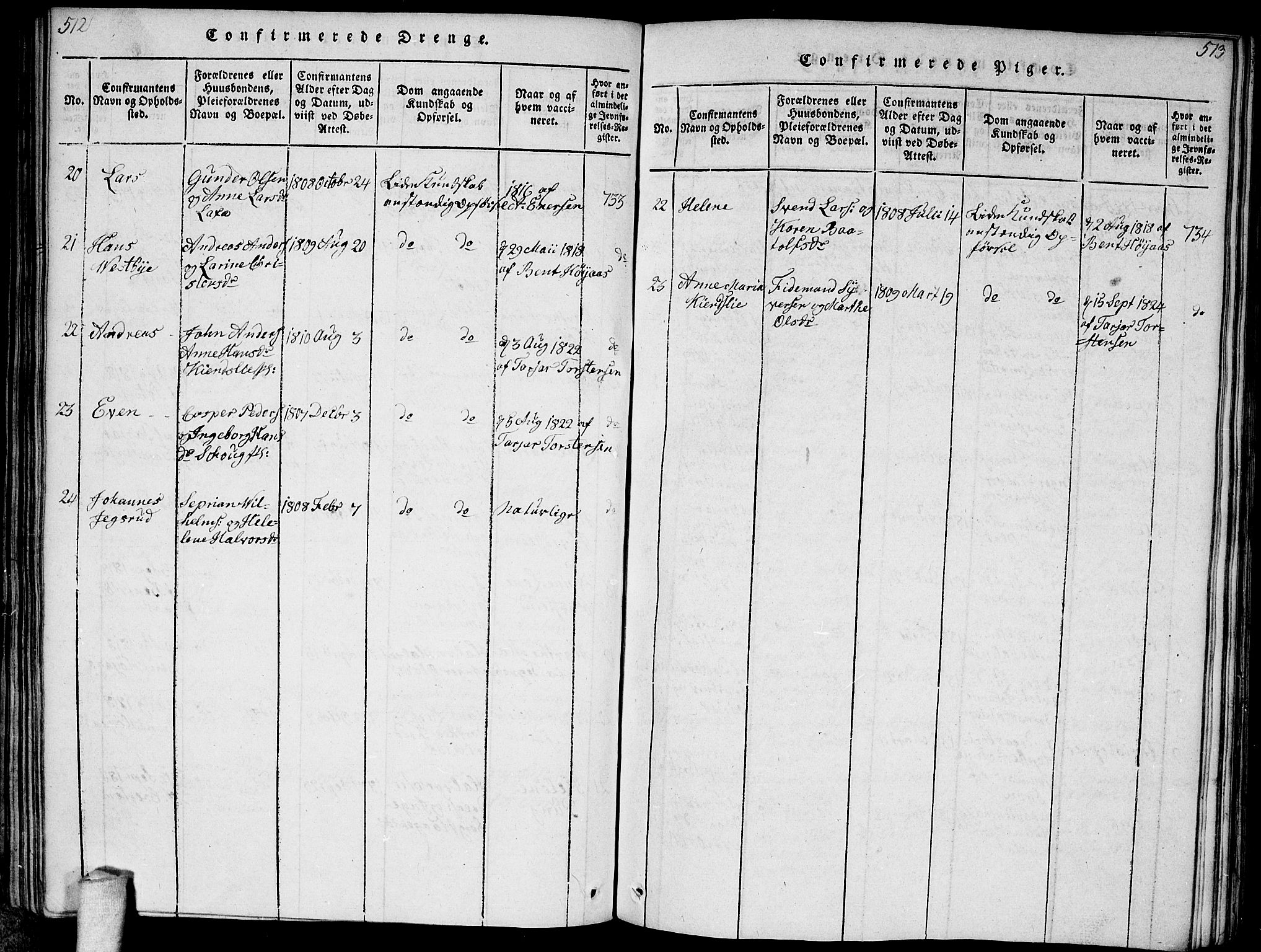 Vestby prestekontor Kirkebøker, SAO/A-10893/F/Fa/L0005: Parish register (official) no. I 5, 1814-1827, p. 512-513
