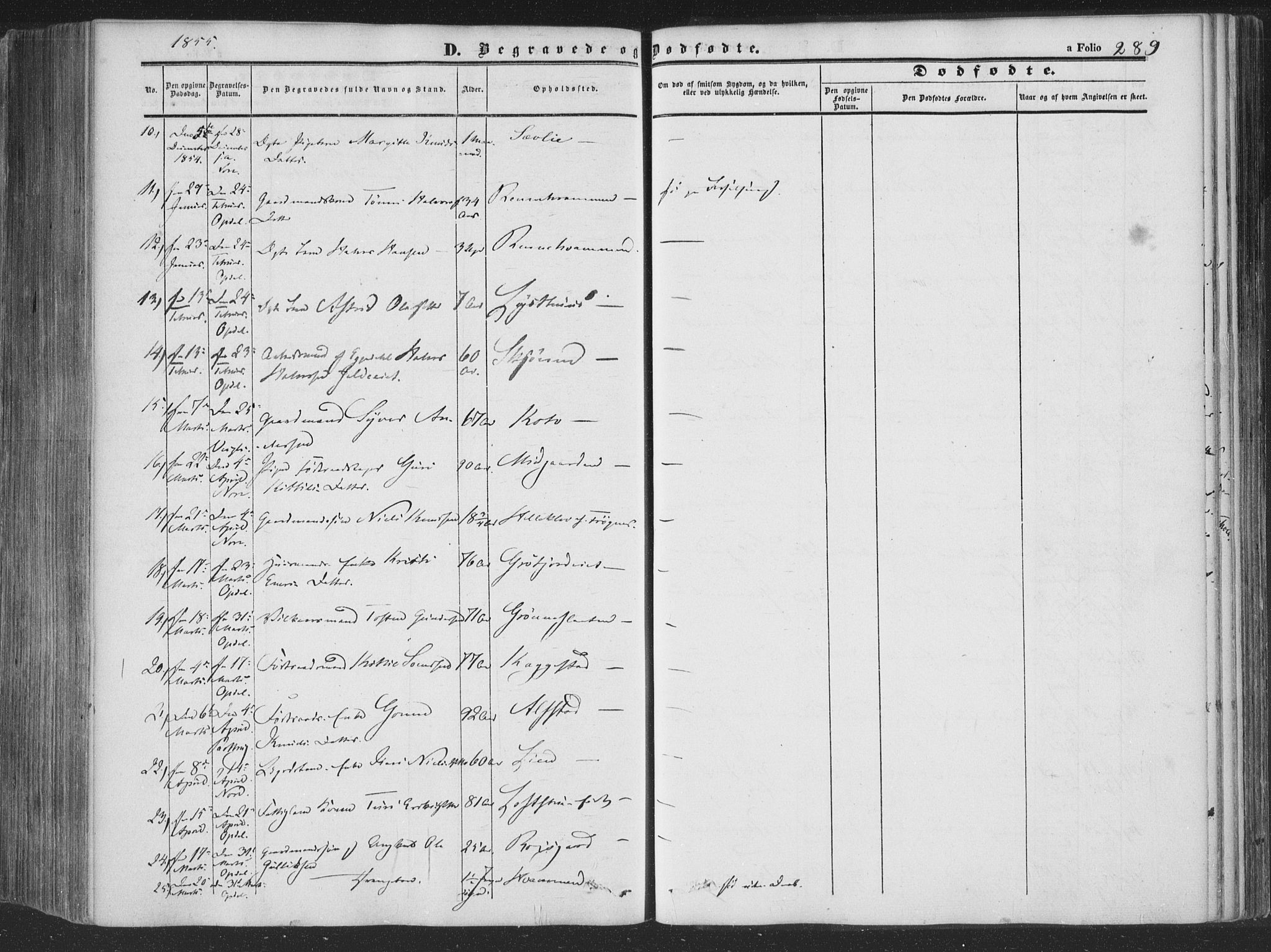 Rollag kirkebøker, SAKO/A-240/F/Fa/L0008: Parish register (official) no. I 8, 1847-1860, p. 289