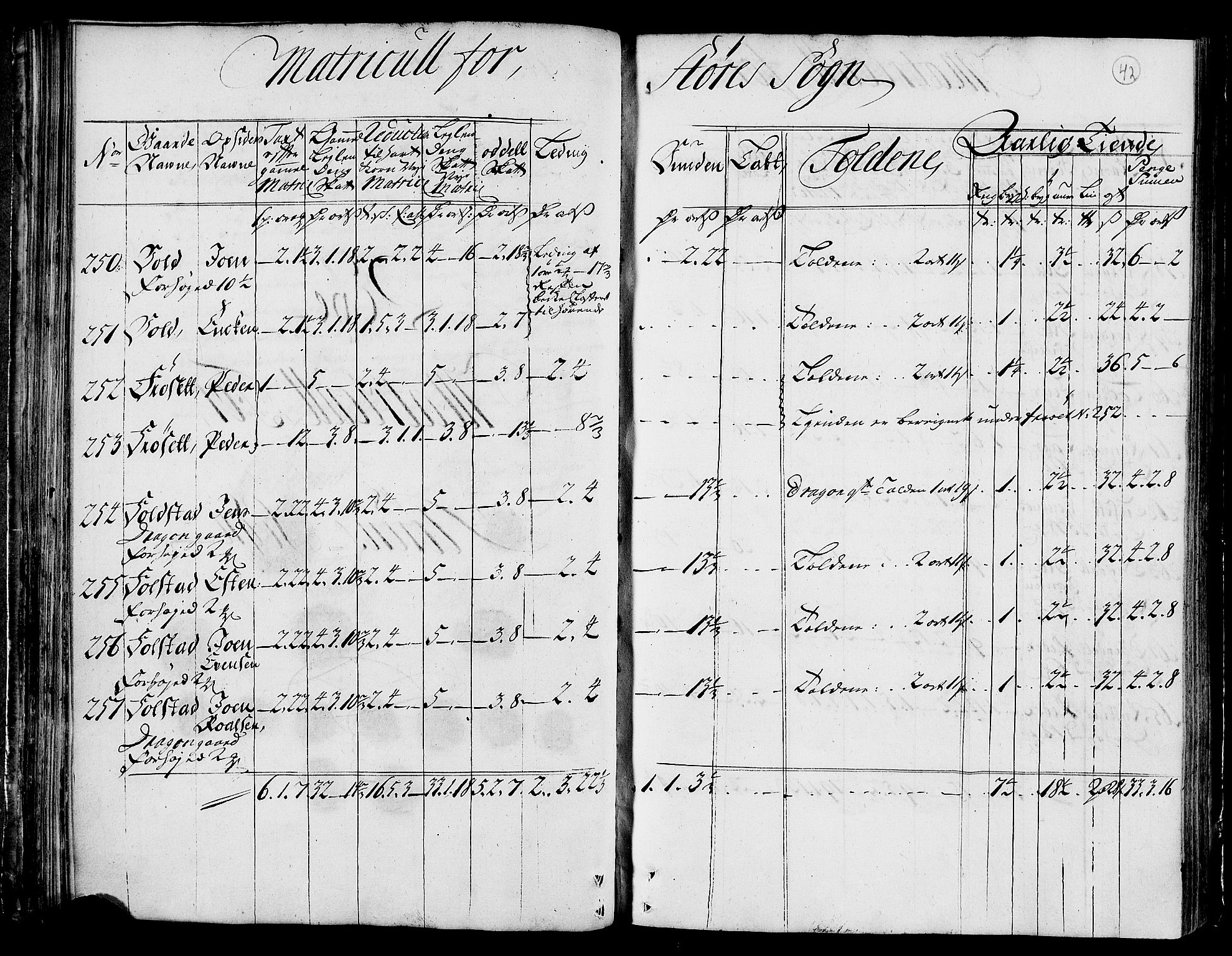 Rentekammeret inntil 1814, Realistisk ordnet avdeling, AV/RA-EA-4070/N/Nb/Nbf/L0159: Gauldal matrikkelprotokoll, 1723, p. 43