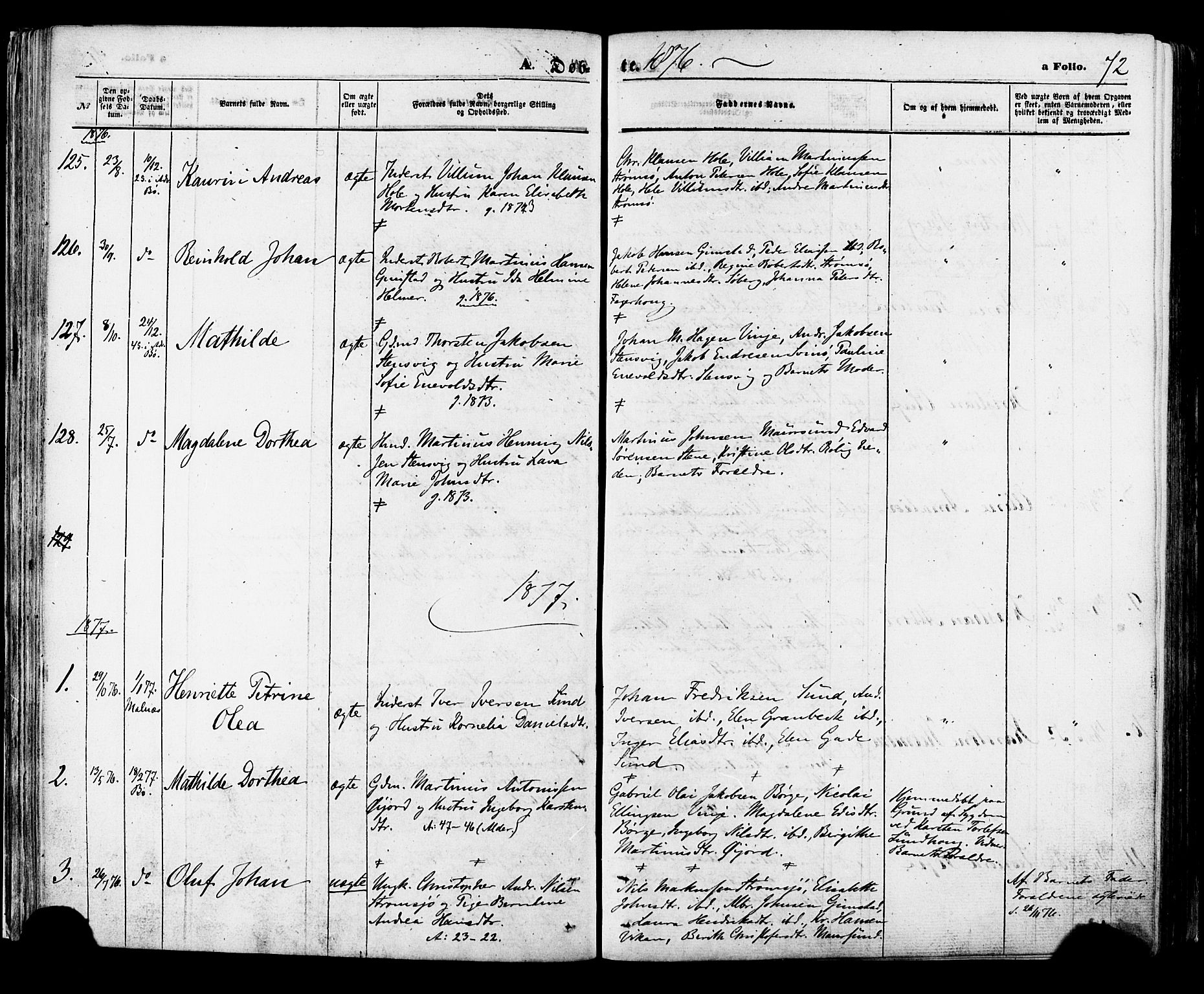 Ministerialprotokoller, klokkerbøker og fødselsregistre - Nordland, SAT/A-1459/891/L1301: Parish register (official) no. 891A06, 1870-1878, p. 72