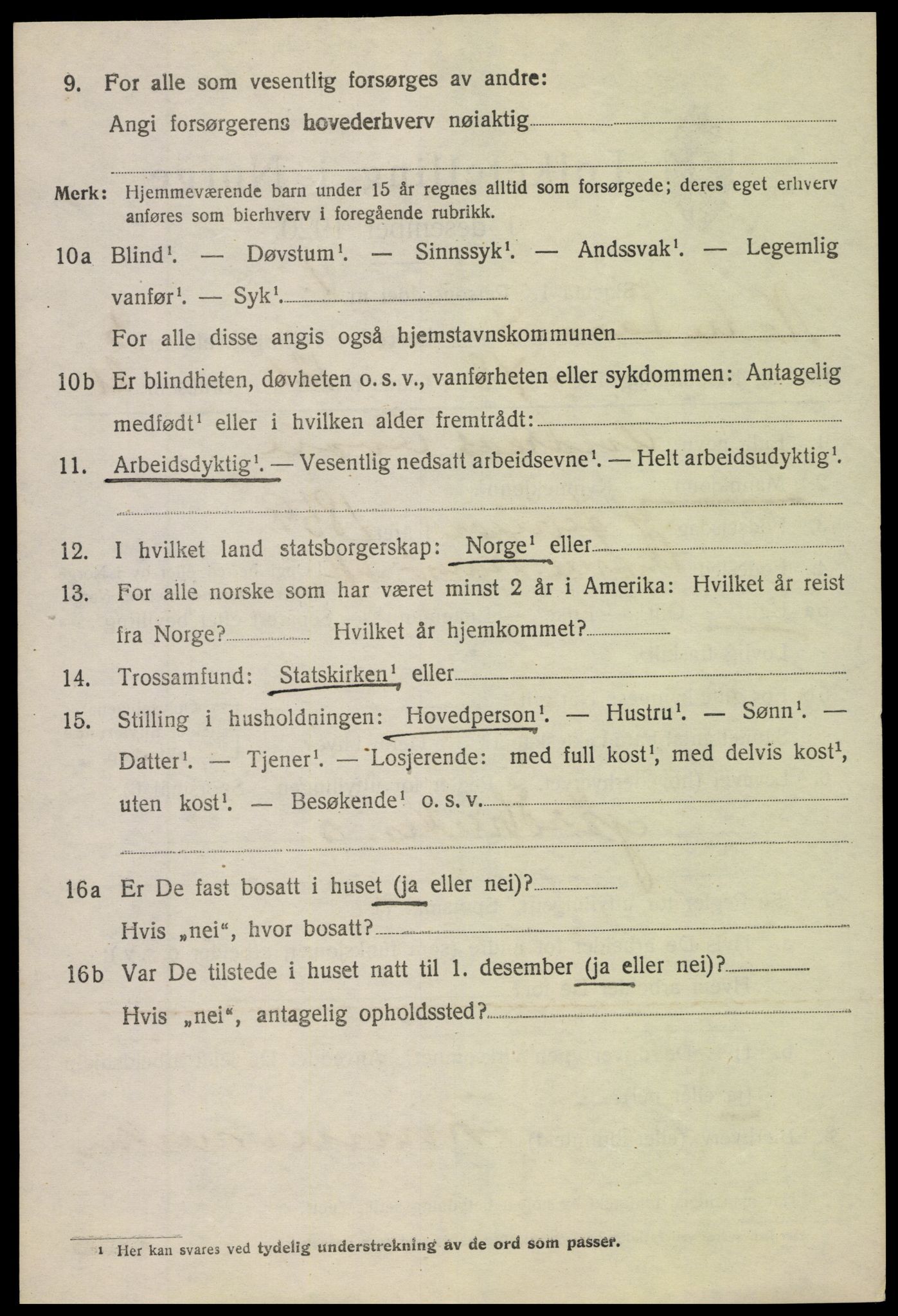 SAH, 1920 census for Nordre Land, 1920, p. 2949