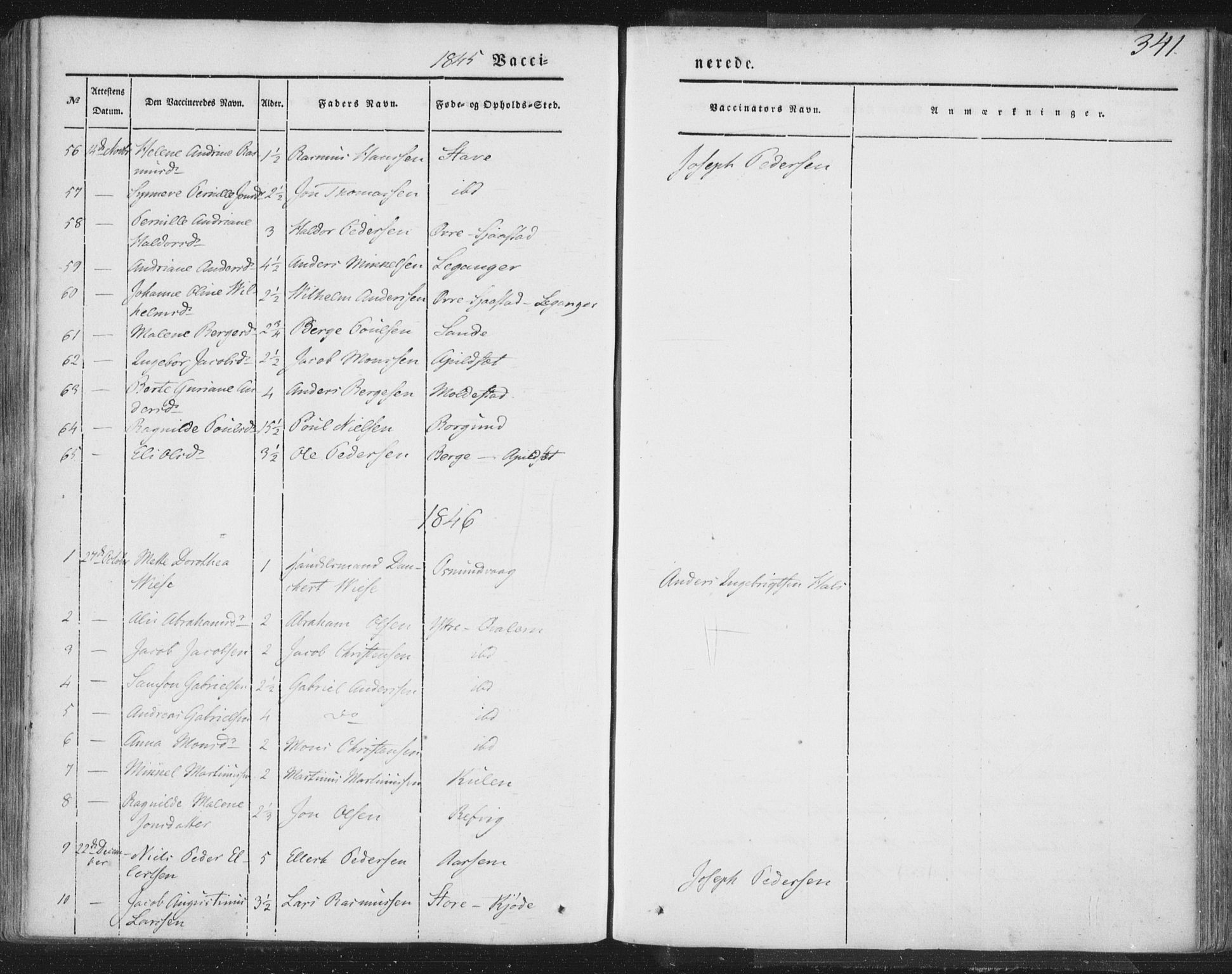 Selje sokneprestembete, AV/SAB-A-99938/H/Ha/Haa/Haaa: Parish register (official) no. A 10, 1844-1858, p. 341