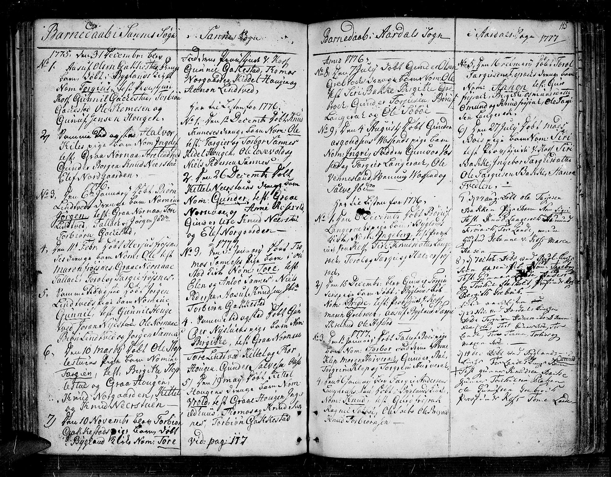 Bygland sokneprestkontor, SAK/1111-0006/F/Fa/Fab/L0002: Parish register (official) no. A 2, 1766-1816, p. 115