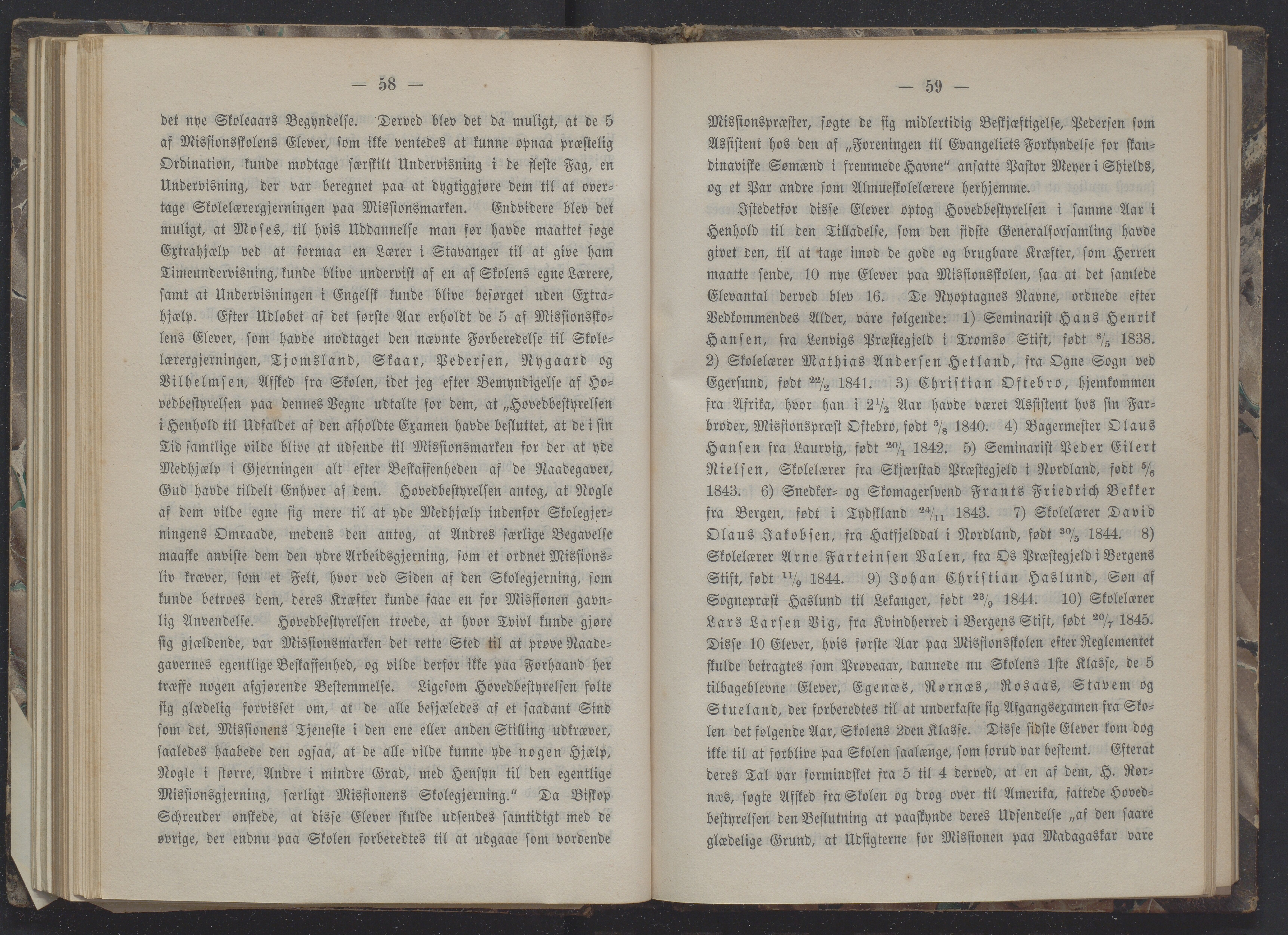 Det Norske Misjonsselskap - hovedadministrasjonen, VID/MA-A-1045/D/Db/Dba/L0337/0009: Beretninger, Bøker, Skrifter o.l   / Årsberetninger 28 , 1870, p. 58-59