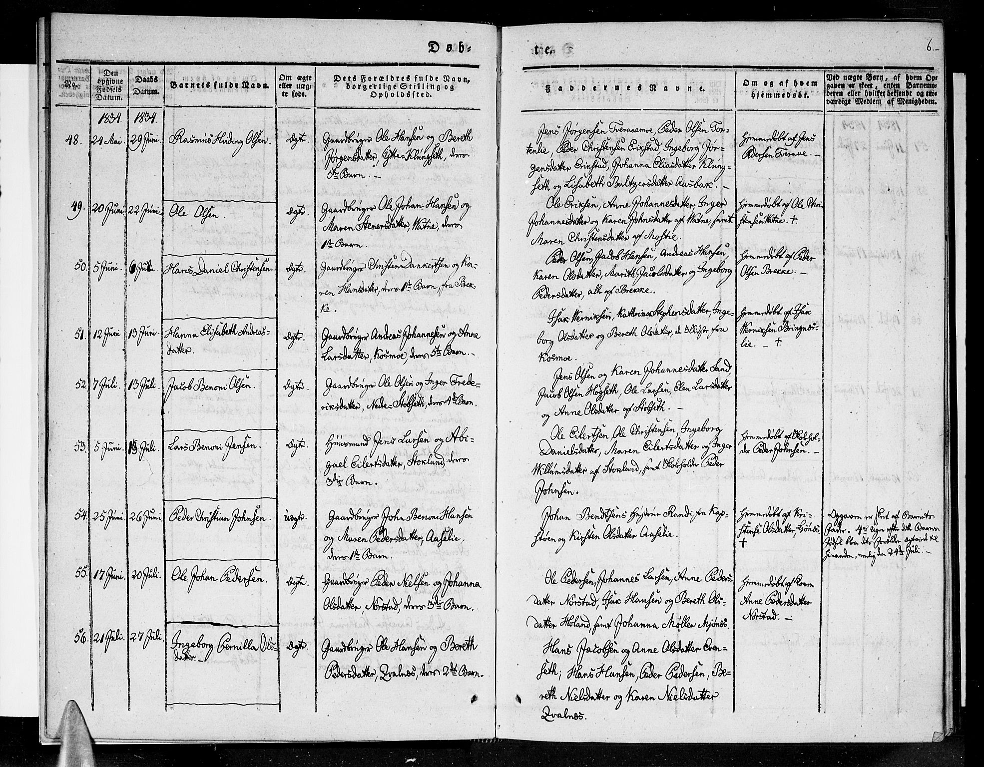 Ministerialprotokoller, klokkerbøker og fødselsregistre - Nordland, AV/SAT-A-1459/852/L0737: Parish register (official) no. 852A07, 1833-1849, p. 6