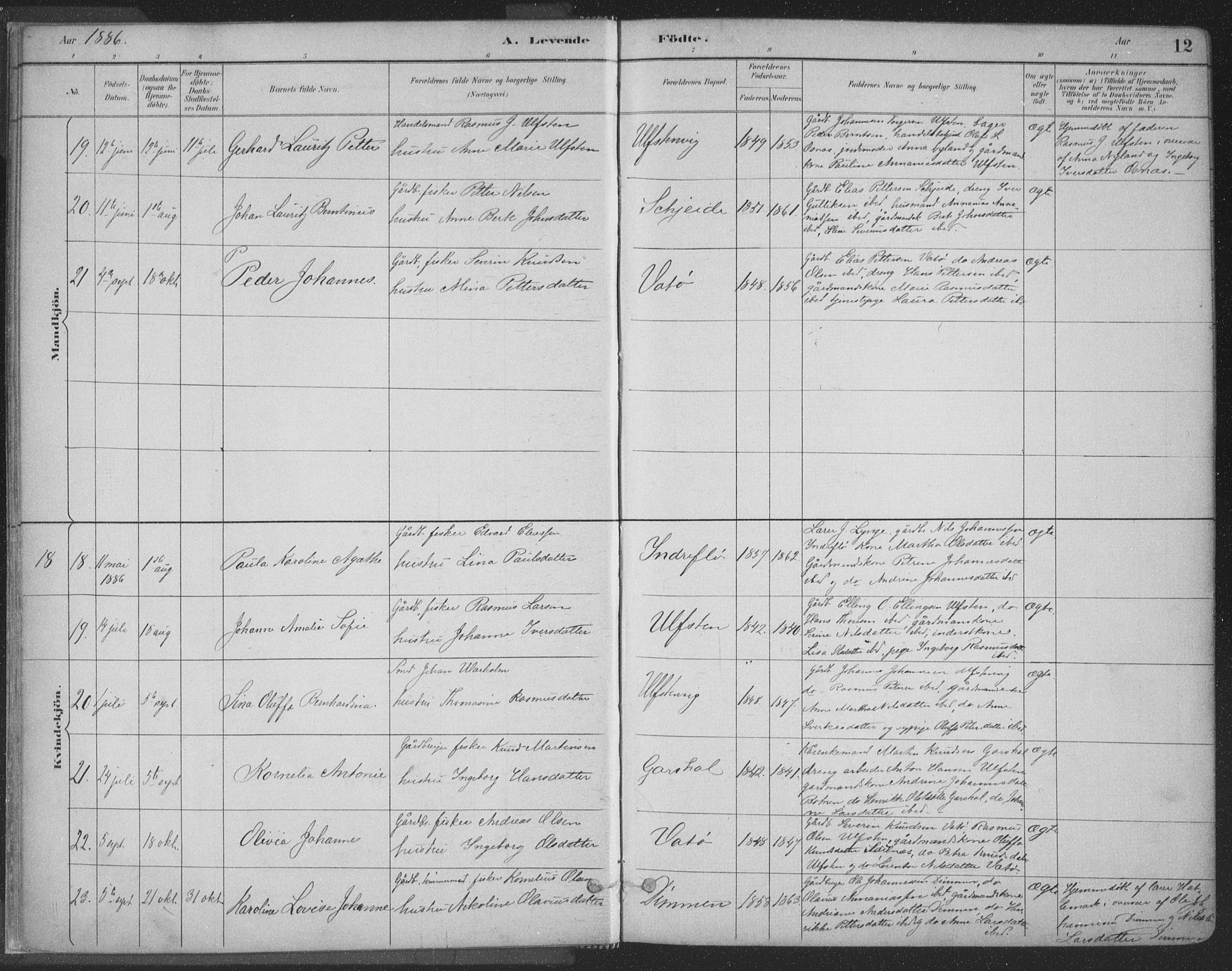 Ministerialprotokoller, klokkerbøker og fødselsregistre - Møre og Romsdal, SAT/A-1454/509/L0106: Parish register (official) no. 509A04, 1883-1922, p. 12