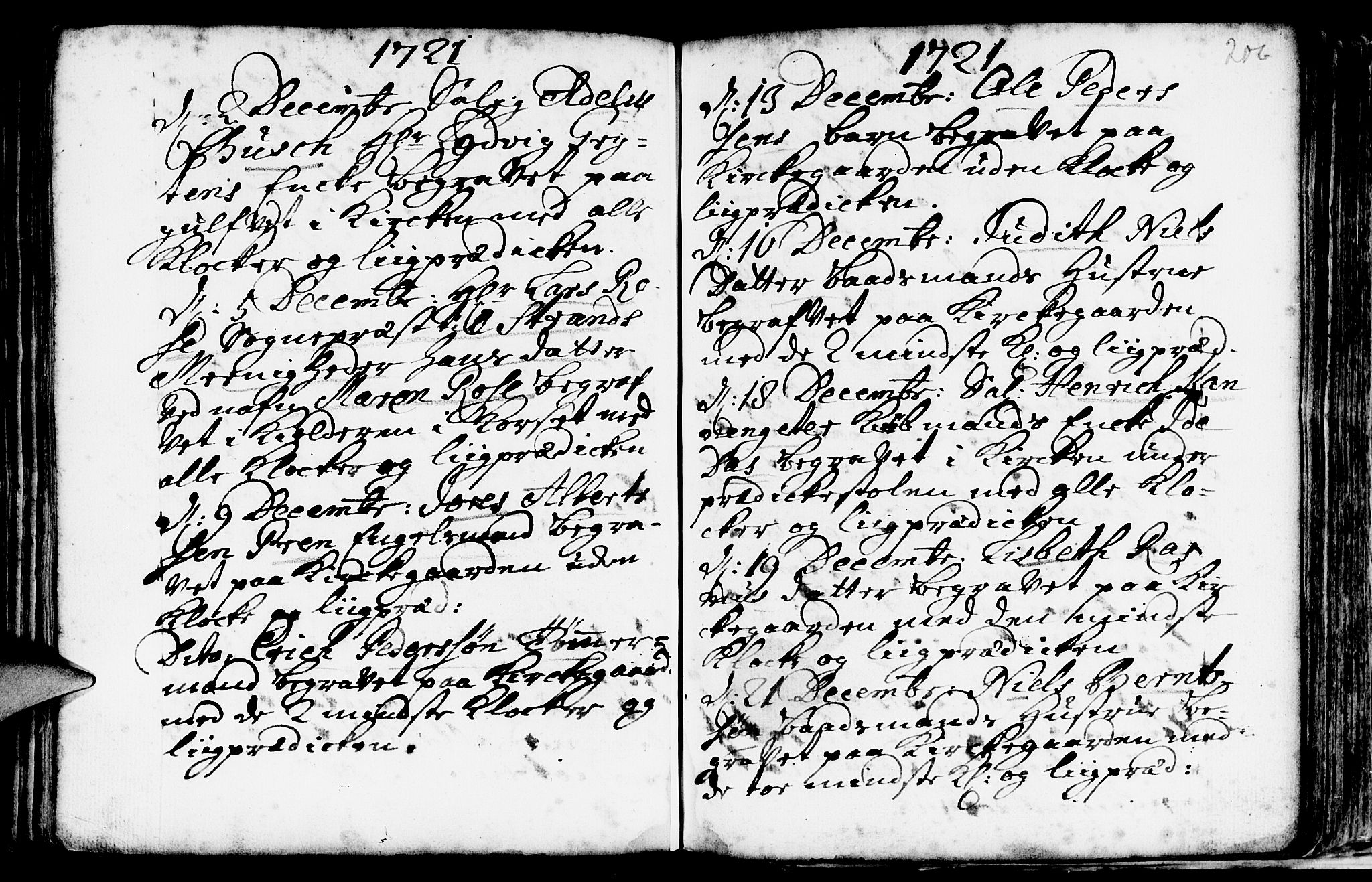 Nykirken Sokneprestembete, AV/SAB-A-77101/H/Haa/L0009: Parish register (official) no. A 9, 1689-1759, p. 206