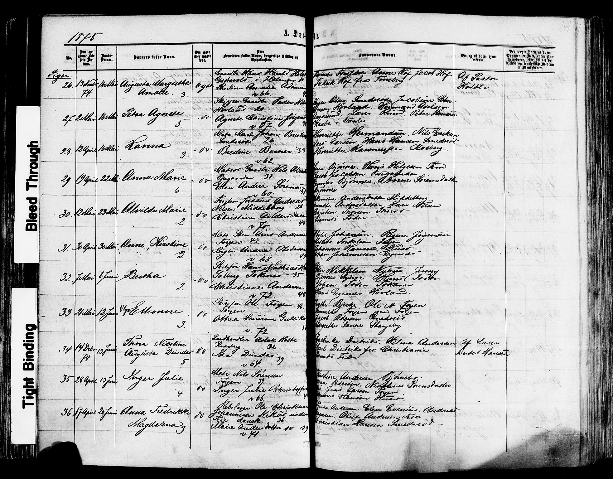 Nøtterøy kirkebøker, AV/SAKO-A-354/F/Fa/L0007: Parish register (official) no. I 7, 1865-1877, p. 144