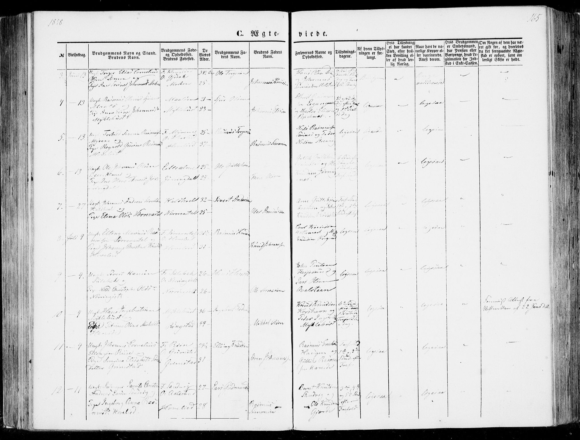 Ministerialprotokoller, klokkerbøker og fødselsregistre - Møre og Romsdal, SAT/A-1454/510/L0121: Parish register (official) no. 510A01, 1848-1877, p. 165